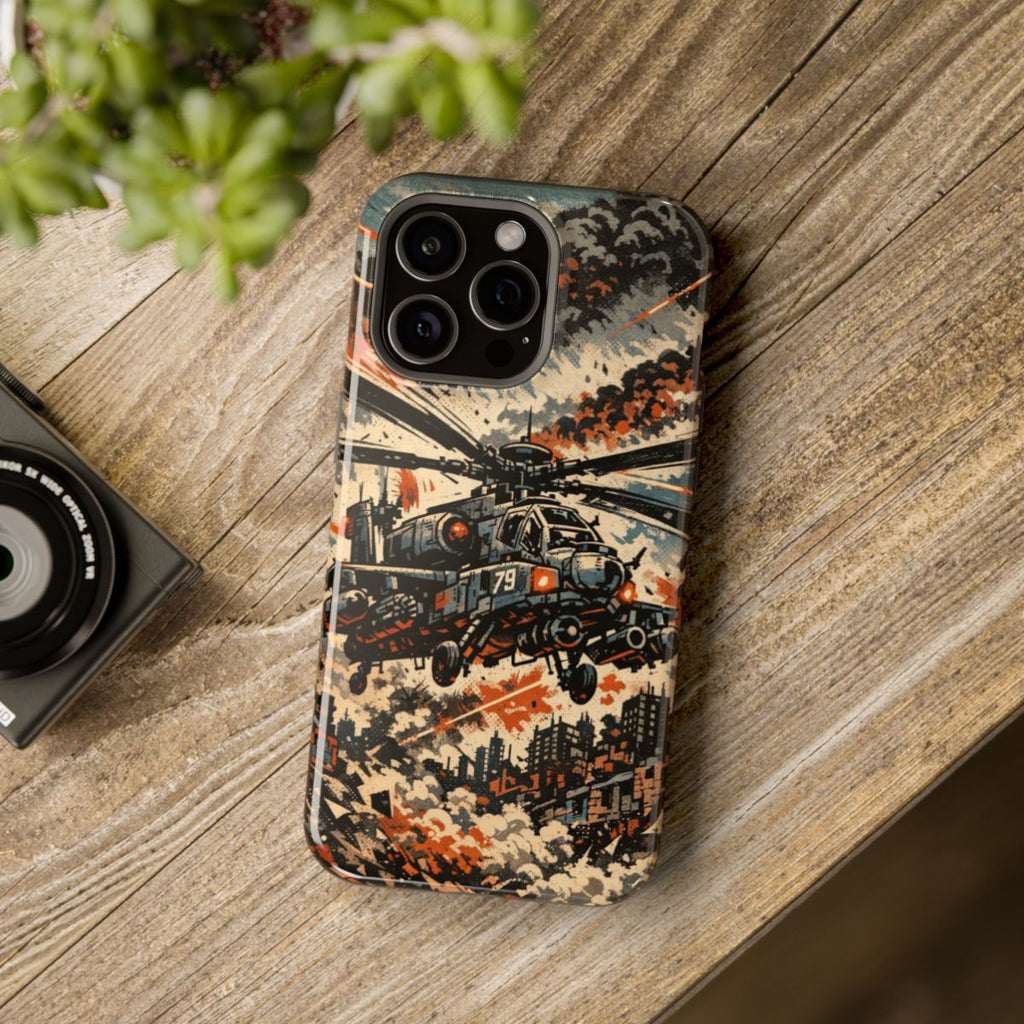 Combat Helicopter Phone Case - Mockup 4
