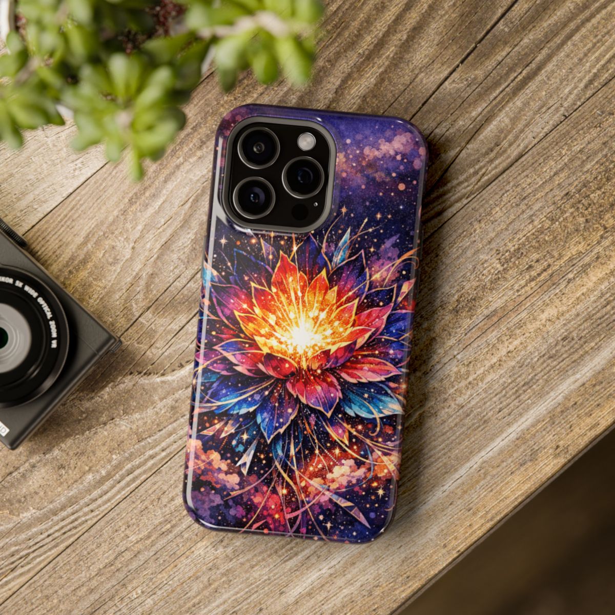 Cosmic Bloom Art Magnetic Magnetic Phone Case - Mockup 4