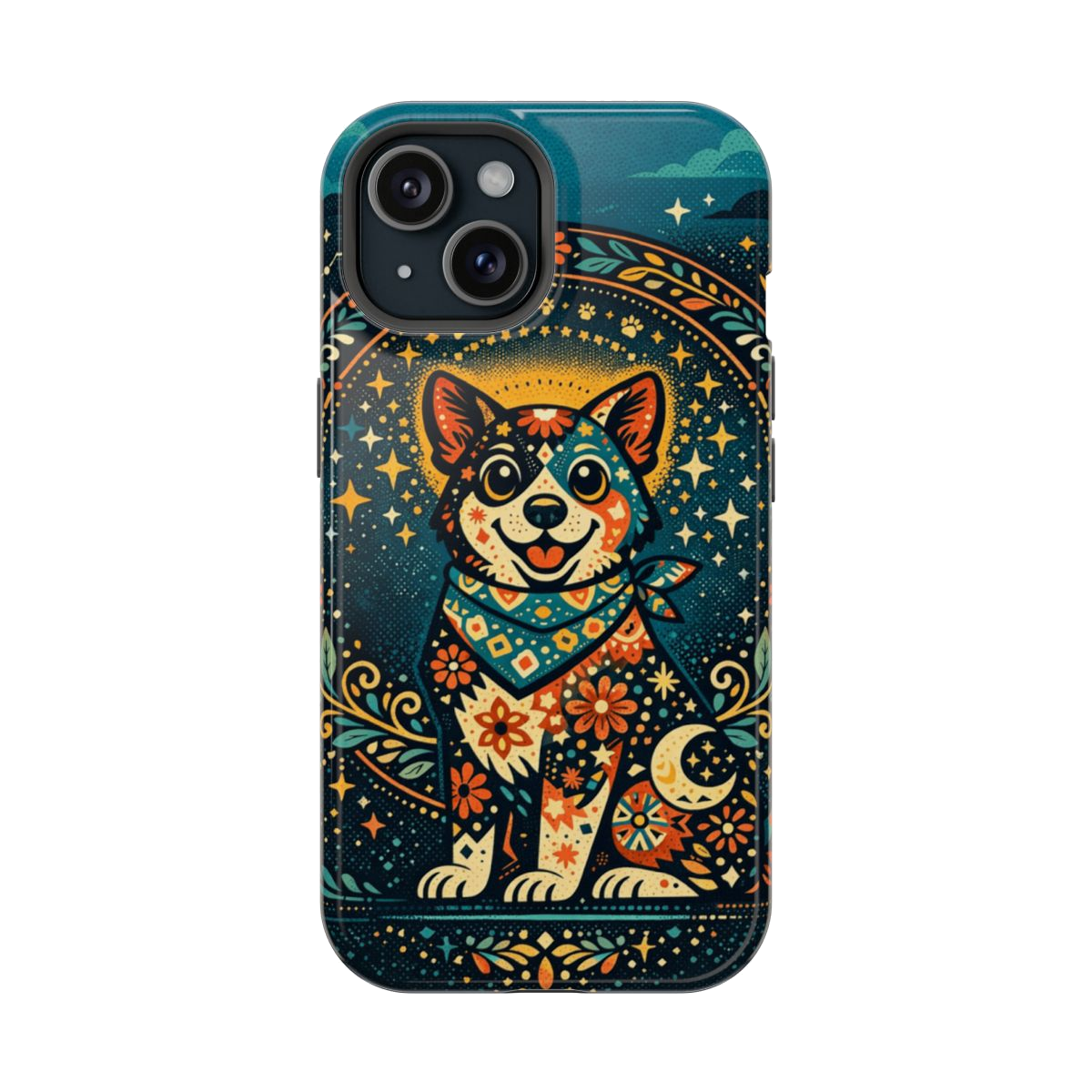 Playful Pup Illustration Phone Case - iPhone 15