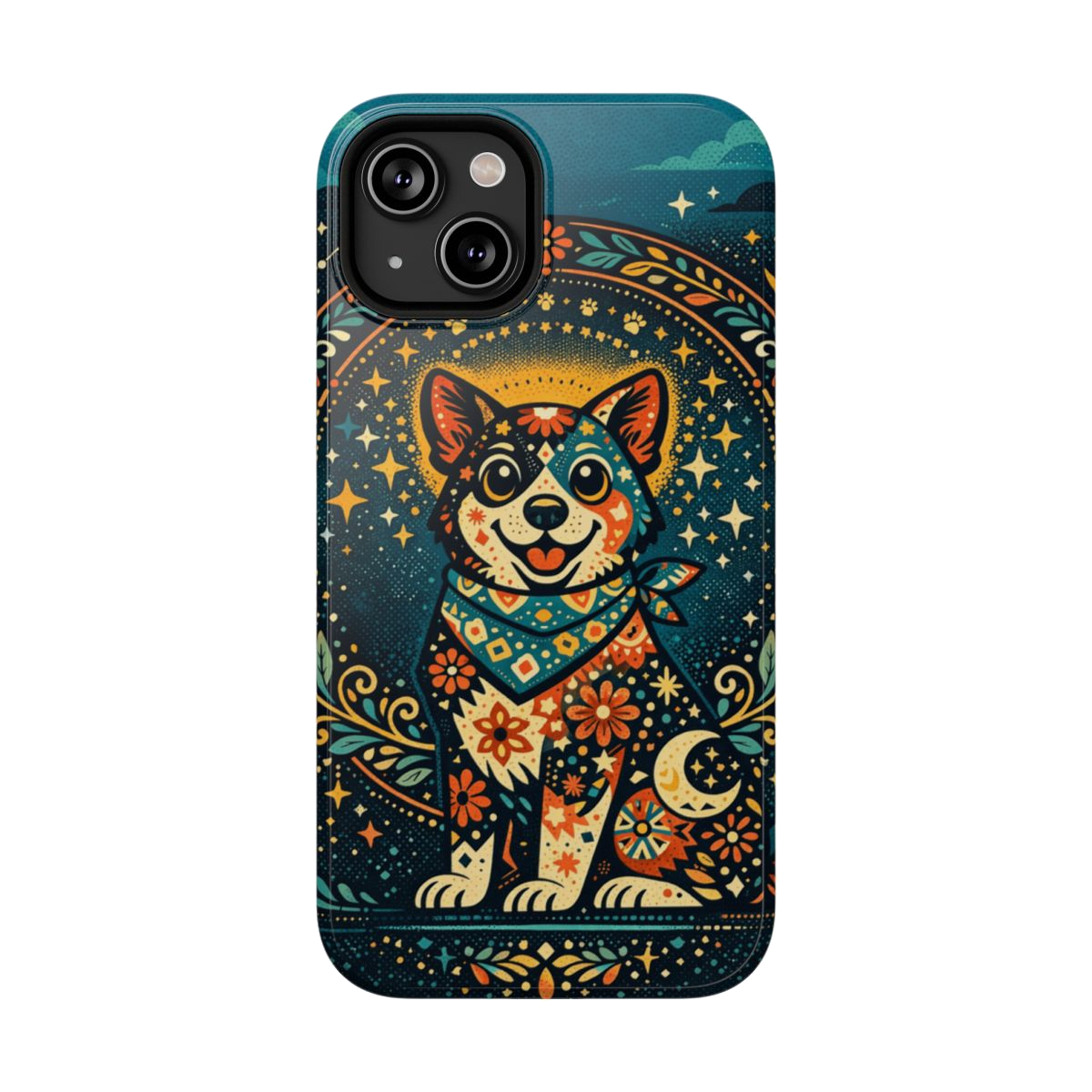 Playful Pup Illustration Phone Case - iPhone 14