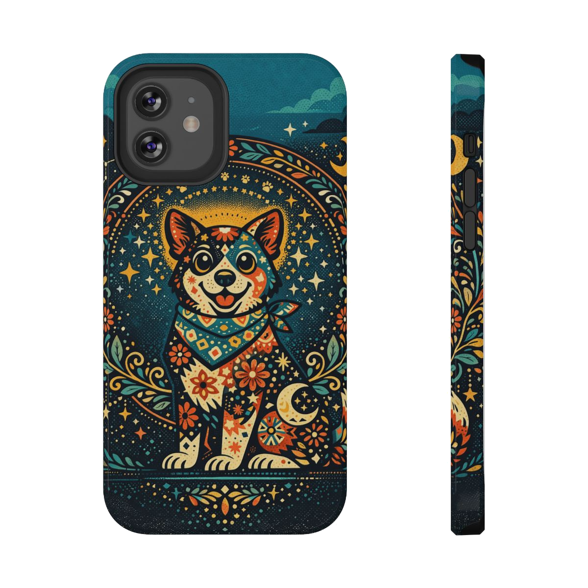 Playful Pup Illustration Phone Case - iPhone 12