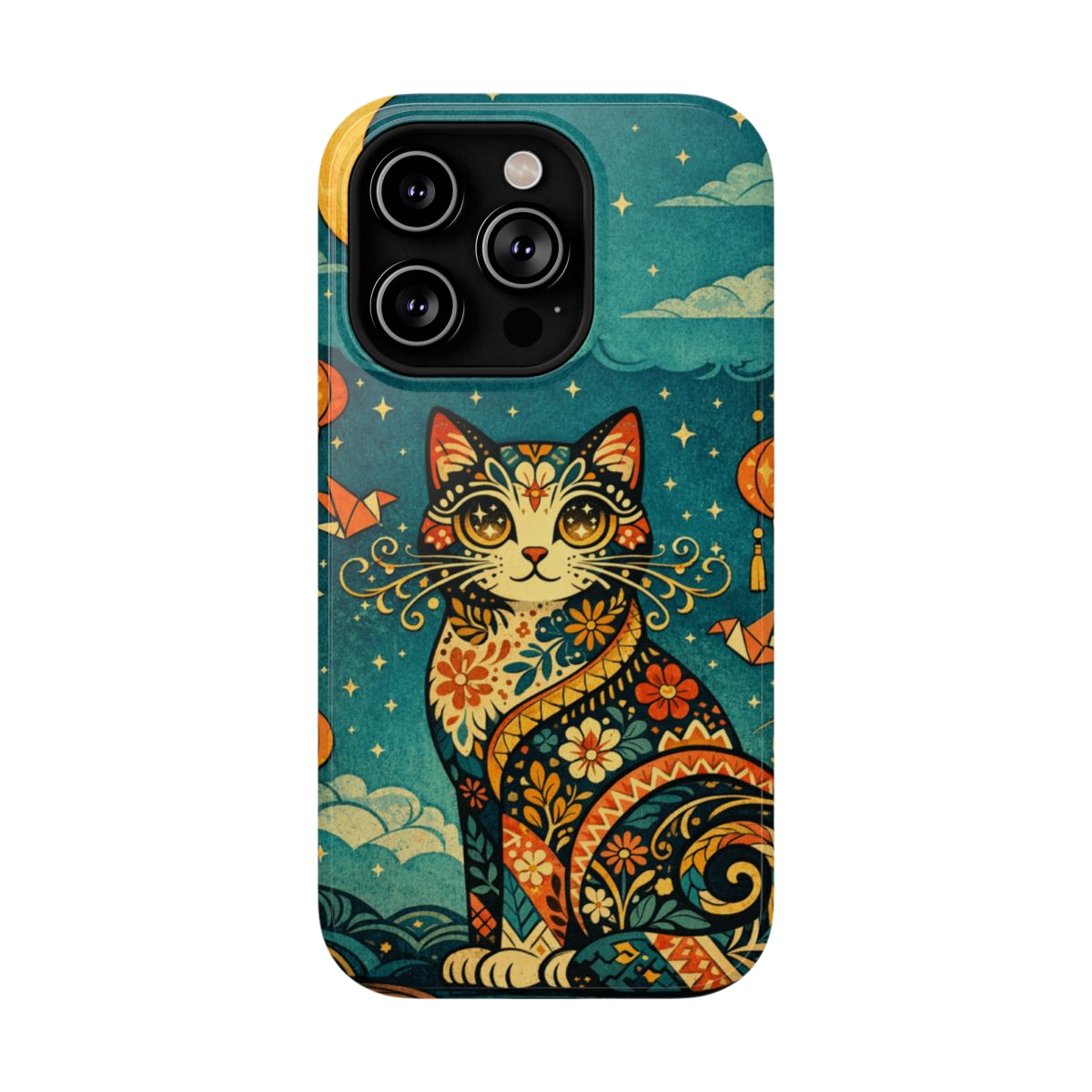 Celestial Cat Charm Phone Case - iPhone 14 Pro