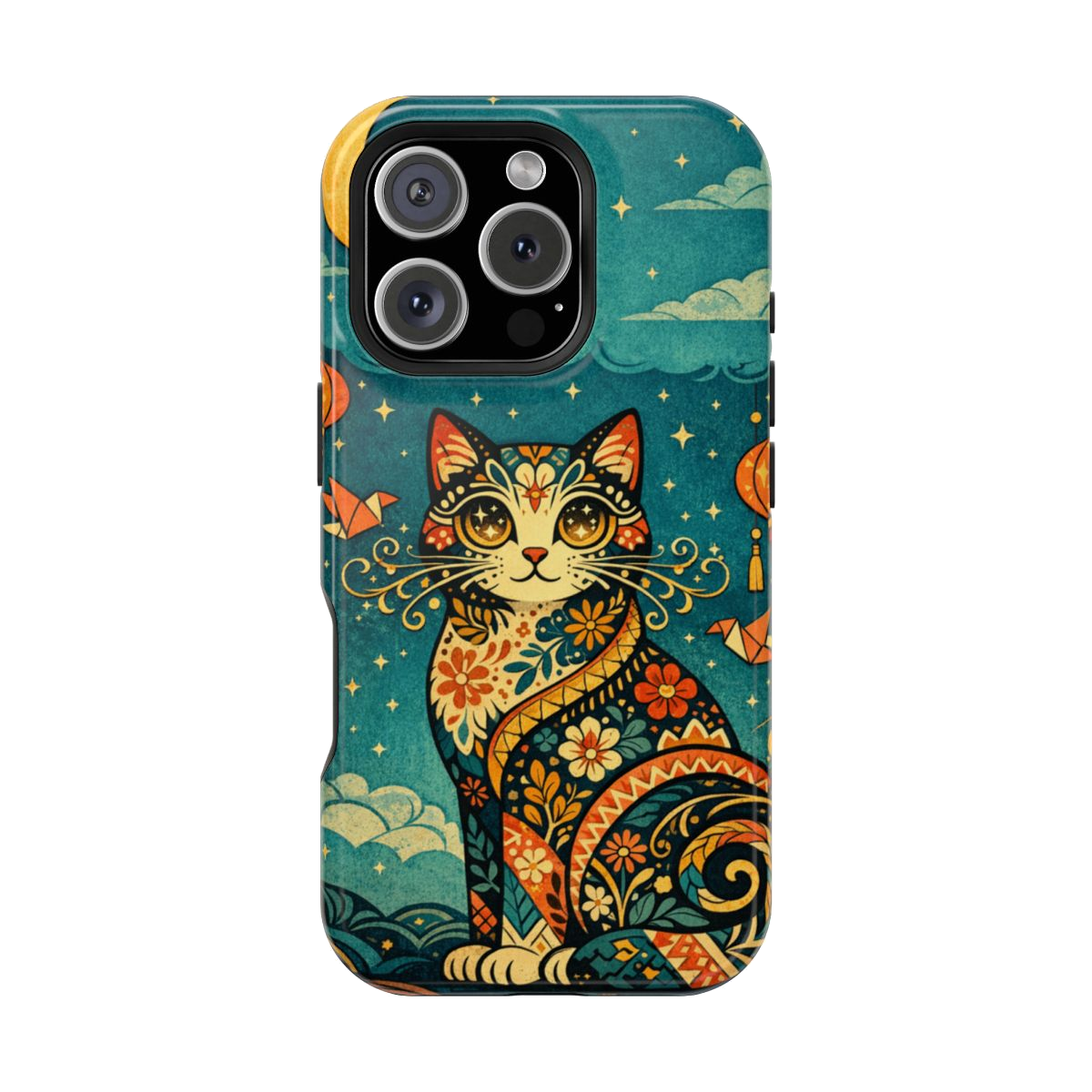 Celestial Cat Charm Phone Case - iPhone 16 Pro