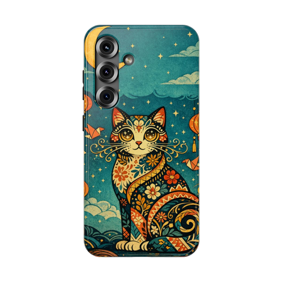 Celestial Cat Charm Phone Case - Samsung Galaxy S25