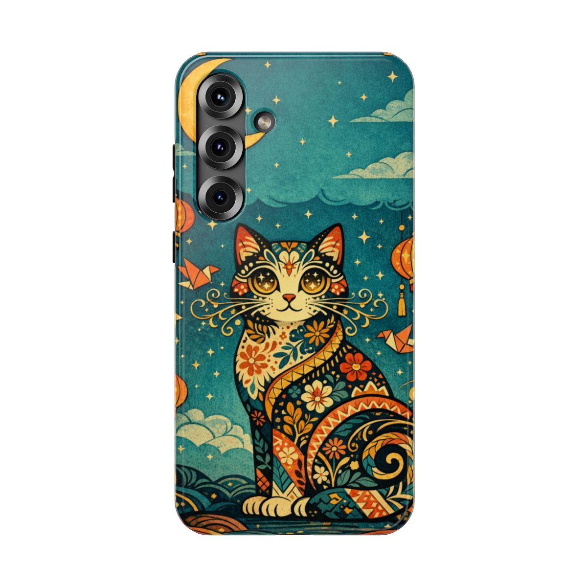 Celestial Cat Charm Phone Case - Samsung Galaxy S25 Plus