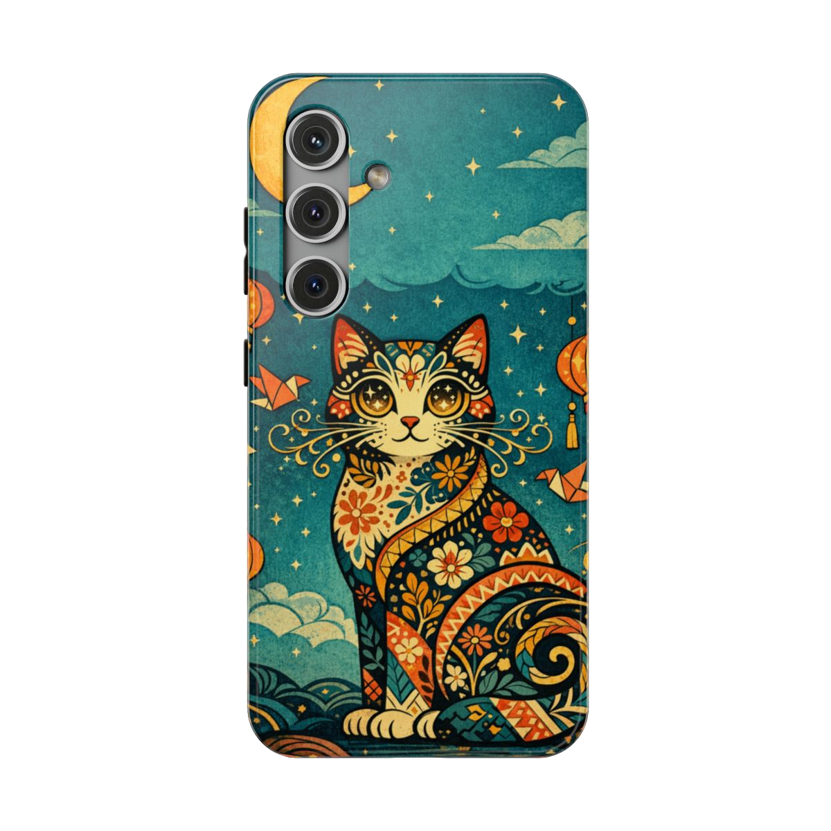 Celestial Cat Charm Phone Case - Samsung Galaxy S24