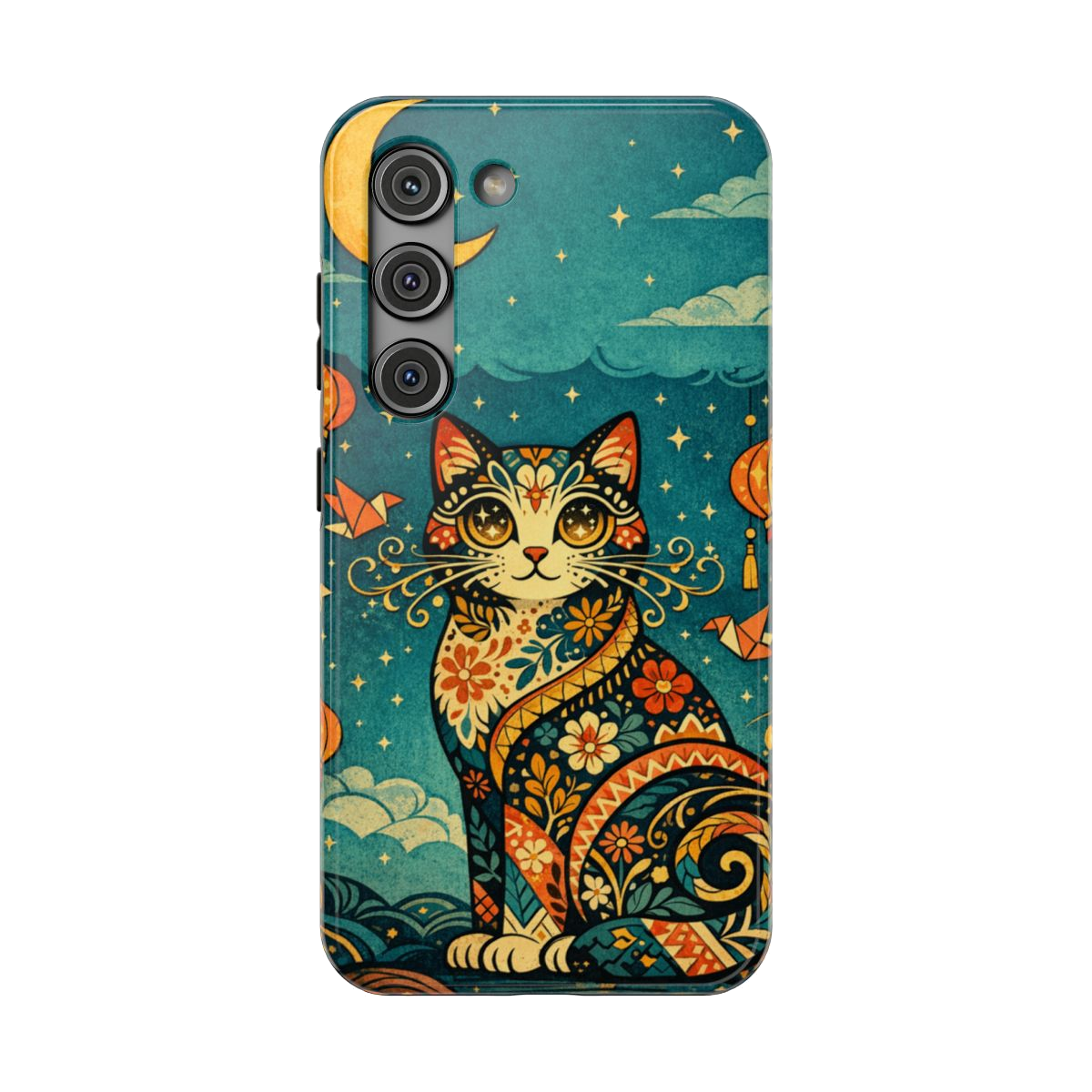 Celestial Cat Charm Phone Case - Samsung Galaxy S23