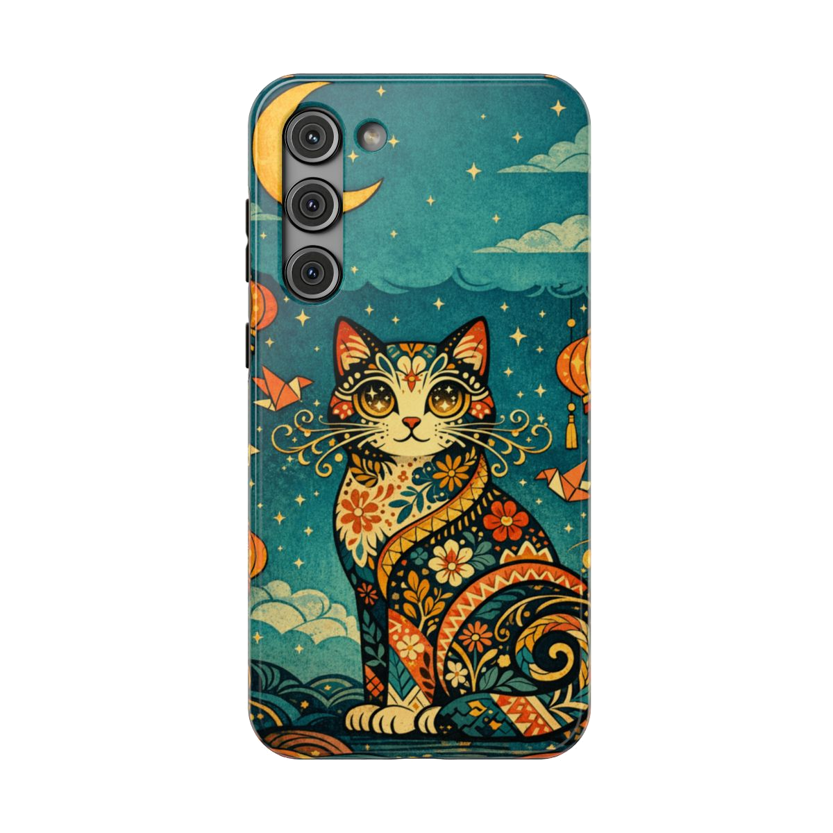 Celestial Cat Charm Phone Case - Samsung Galaxy S23 Plus