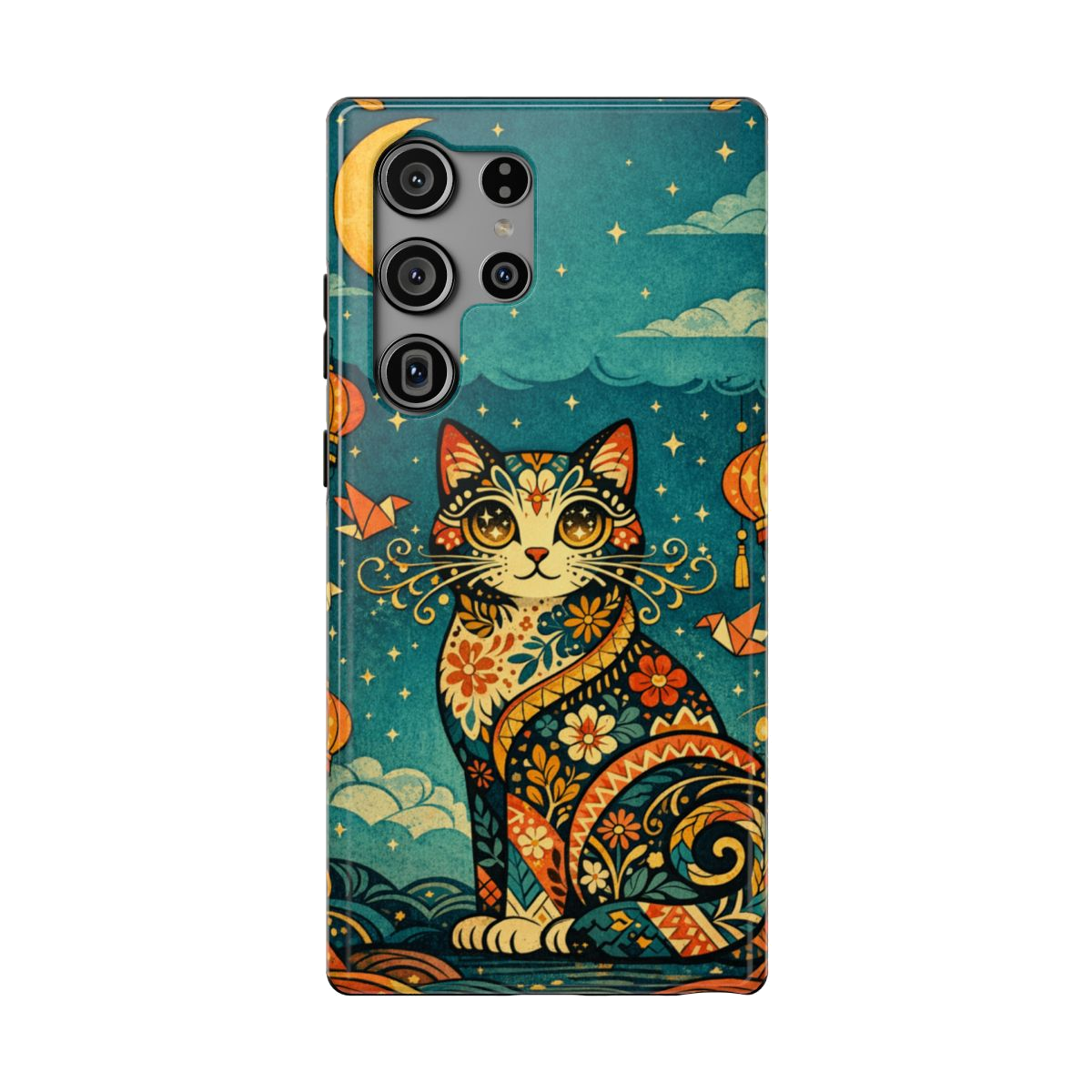 Celestial Cat Charm Phone Case - Samsung Galaxy S23 Ultra