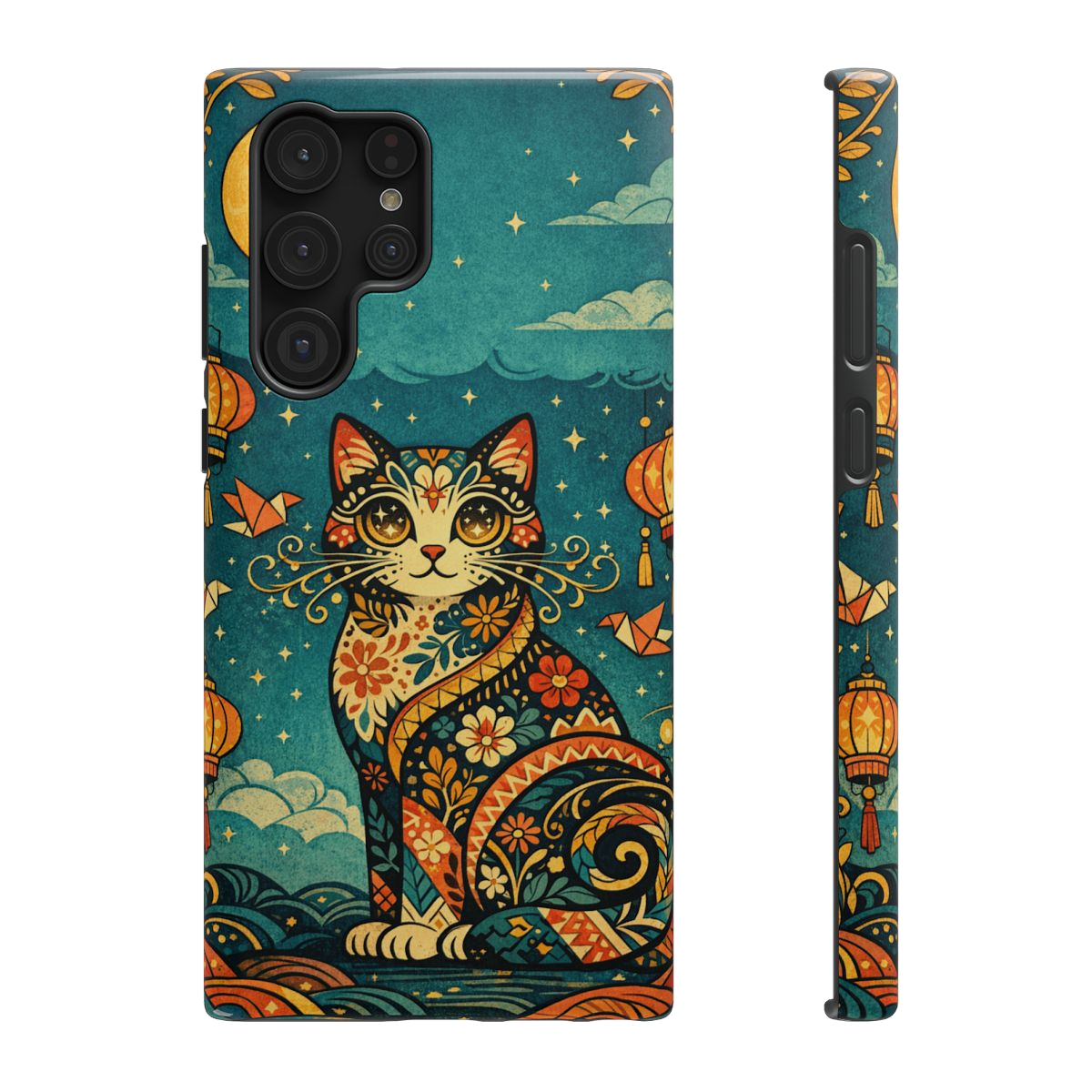 Celestial Cat Charm Phone Case - Samsung Galaxy S22 Ultra