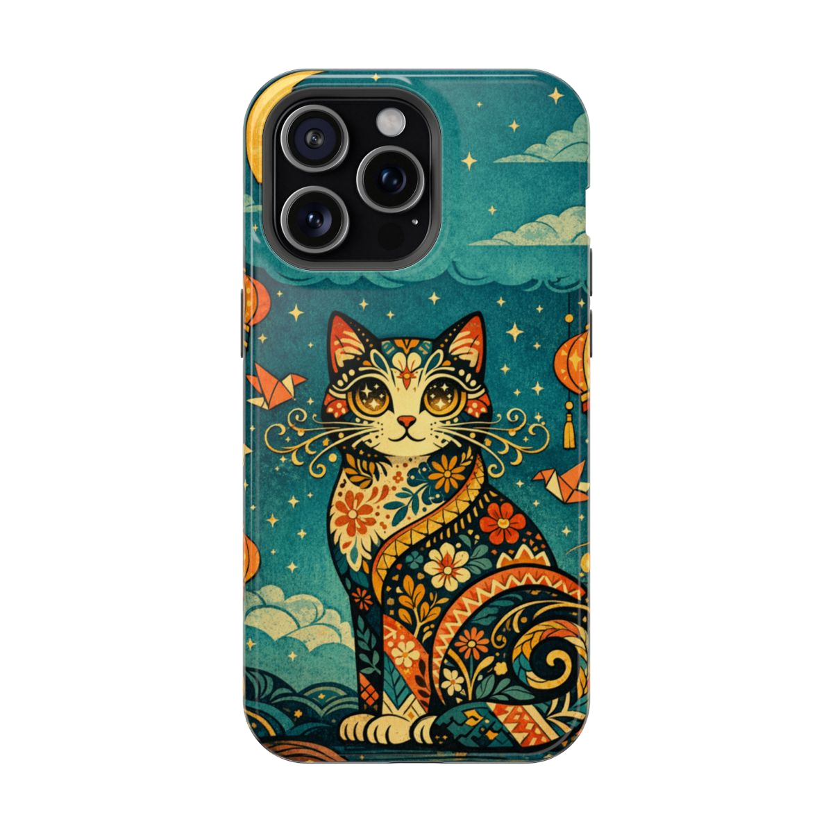 Celestial Cat Charm Magnetic Magnetic Phone Case - iPhone 15 Pro Max
