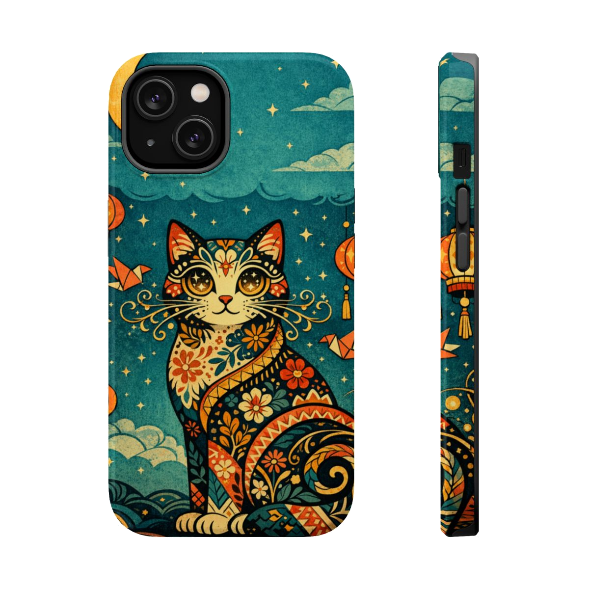 Celestial Cat Charm Magnetic Magnetic Phone Case - iPhone 14