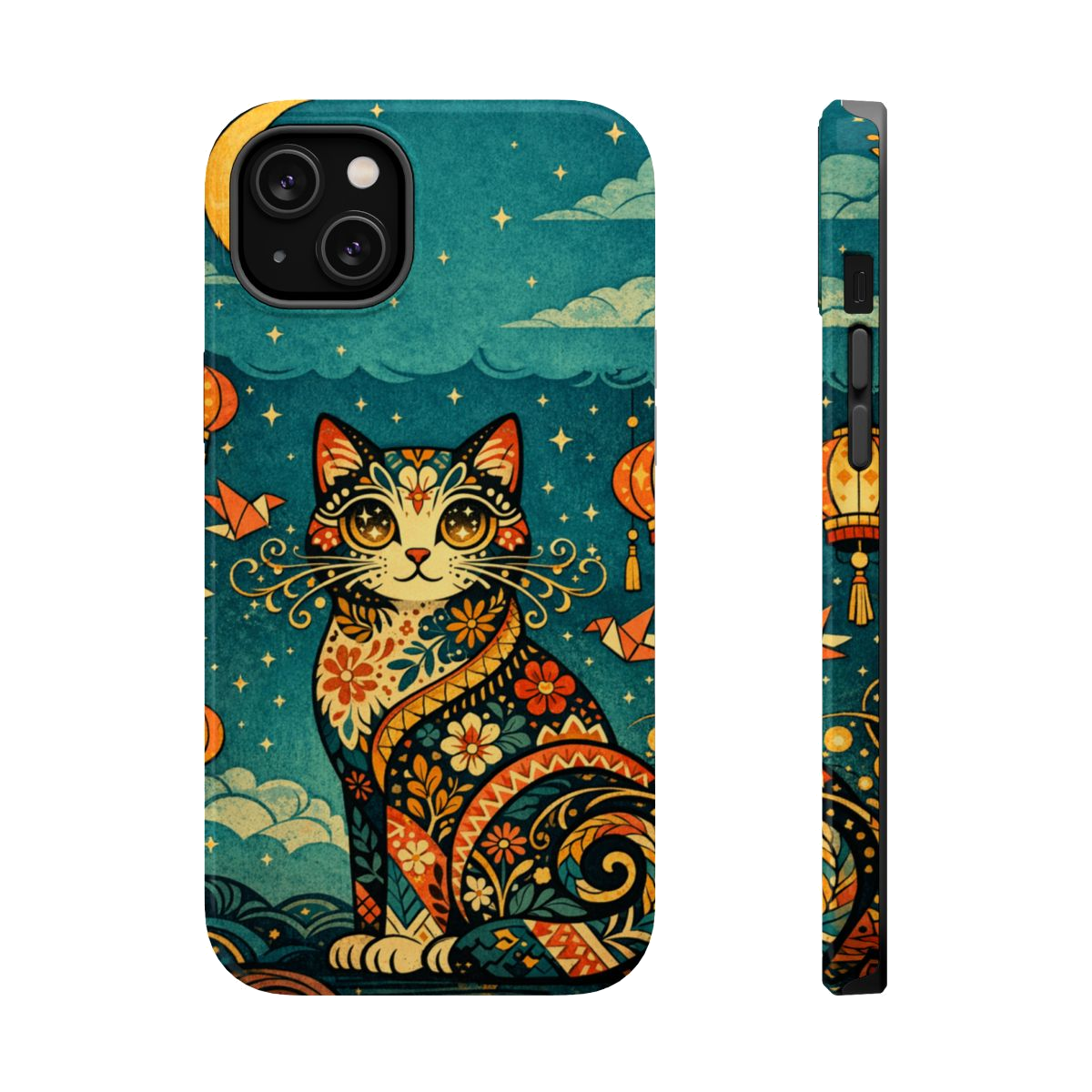 Celestial Cat Charm Magnetic Magnetic Phone Case - iPhone 14 Plus