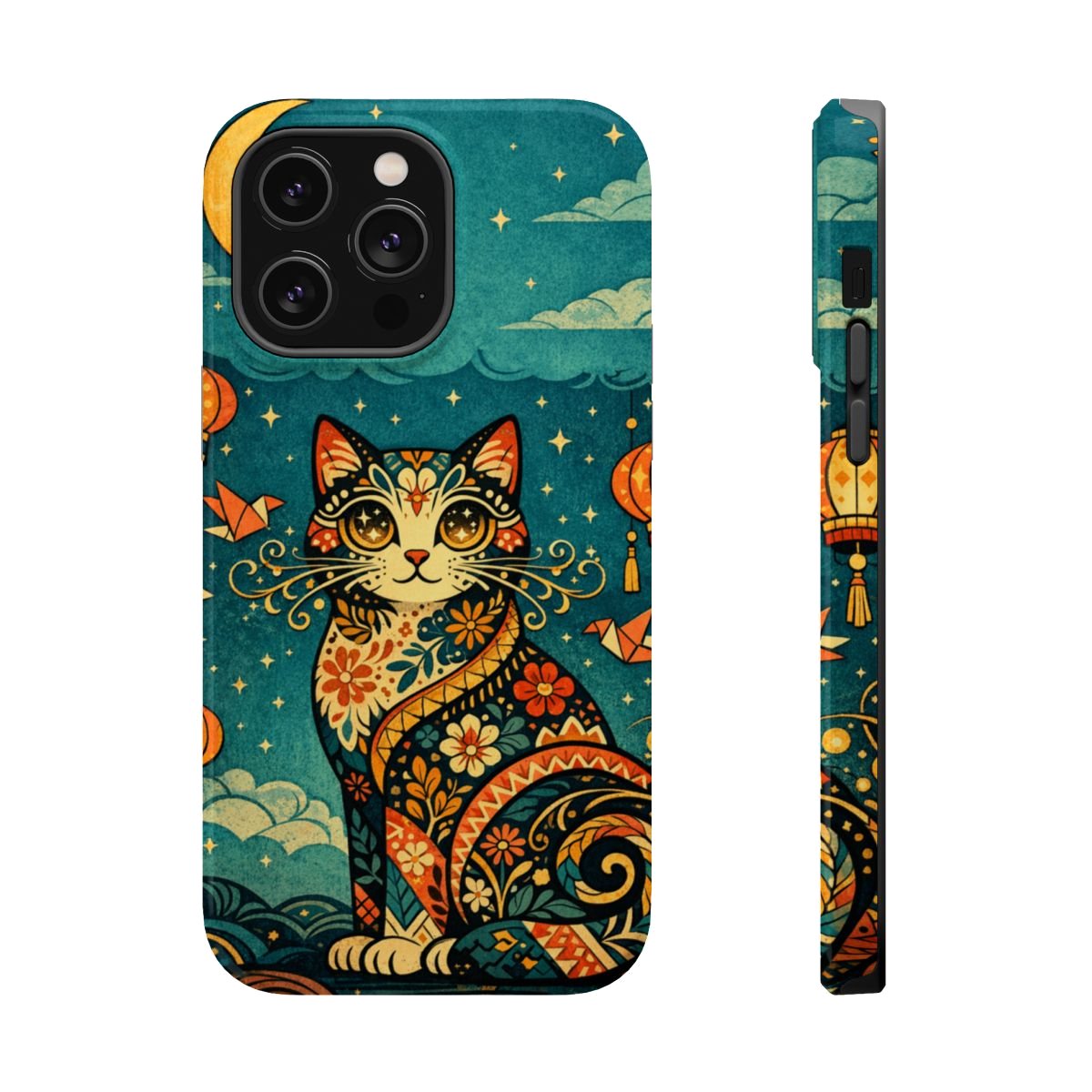 Celestial Cat Charm Magnetic Magnetic Phone Case - iPhone 14 Pro Max