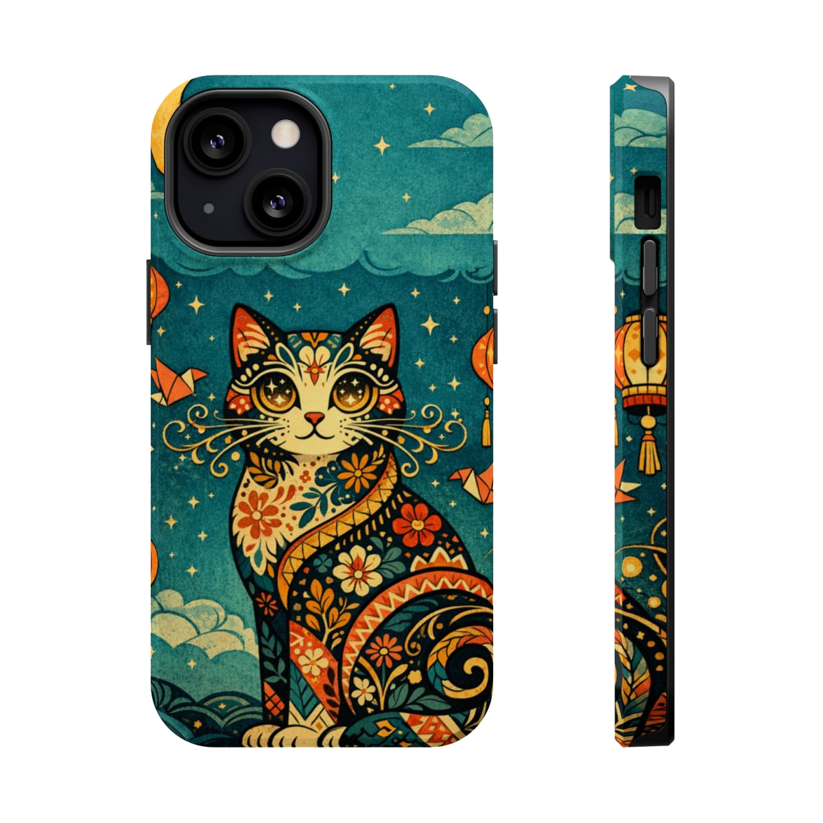 Celestial Cat Charm Magnetic Magnetic Phone Case - iPhone 13 Mini