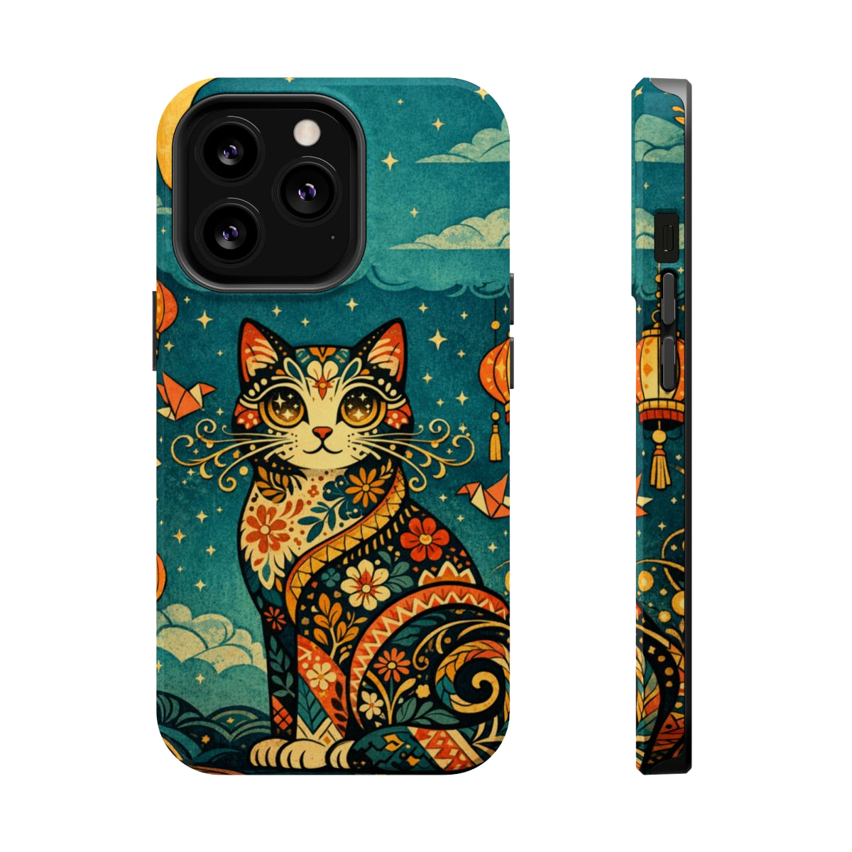 Celestial Cat Charm Magnetic Magnetic Phone Case - iPhone 13 Pro