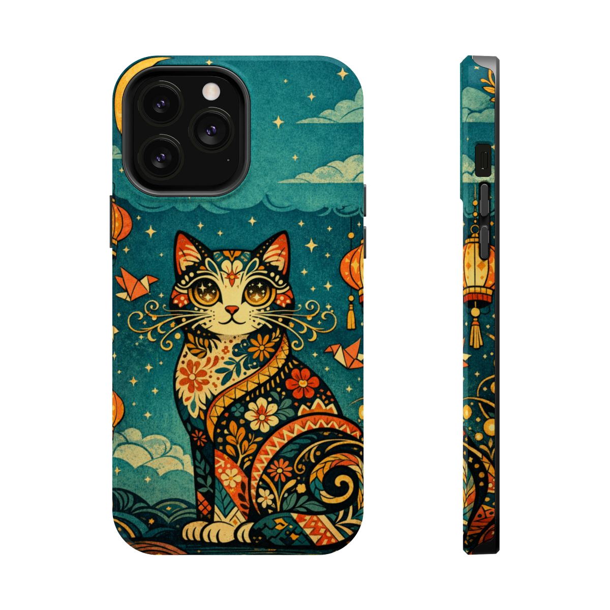 Celestial Cat Charm Magnetic Magnetic Phone Case - iPhone 13 Pro Max