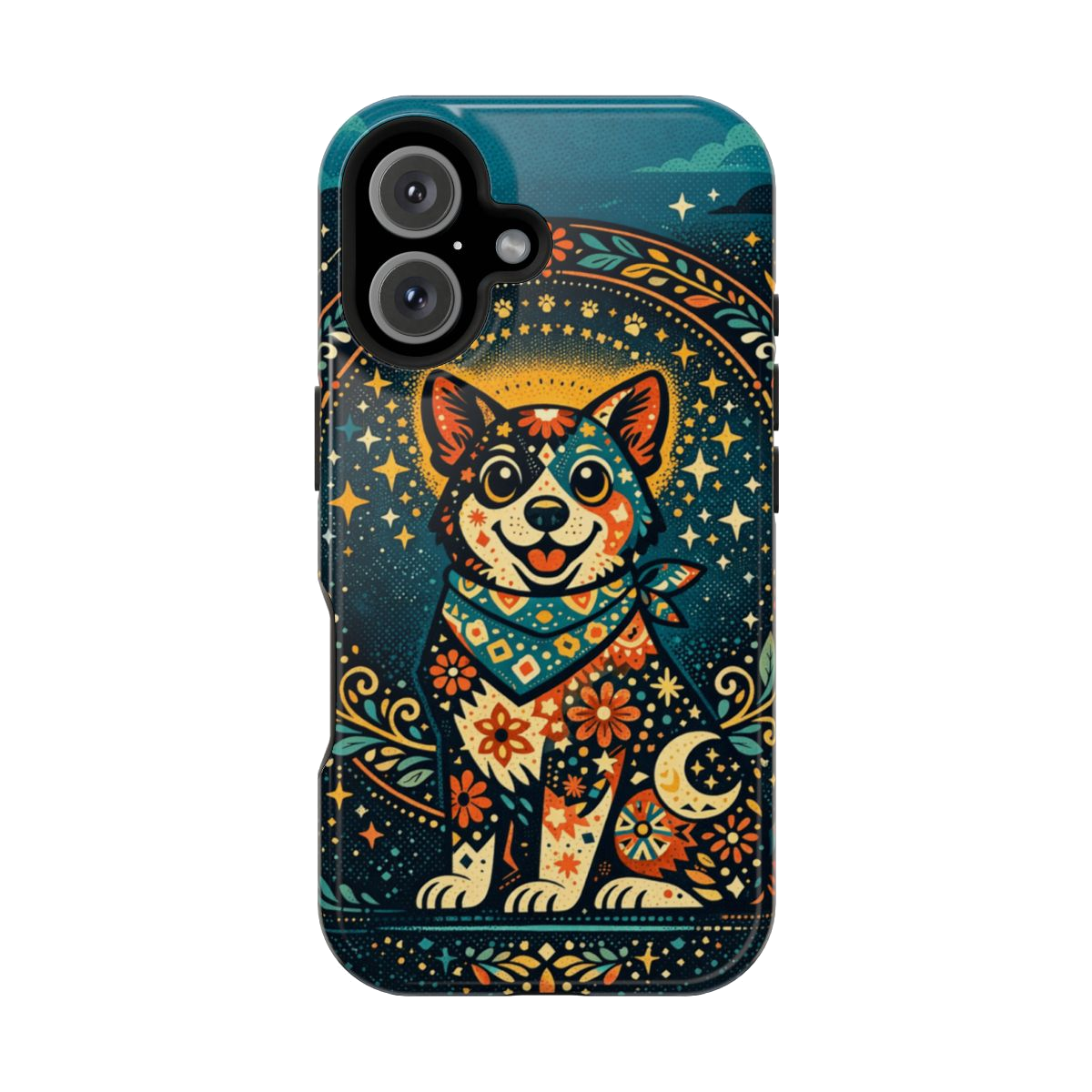 Playful Pup Illustration Magnetic Phone Case - iPhone 16