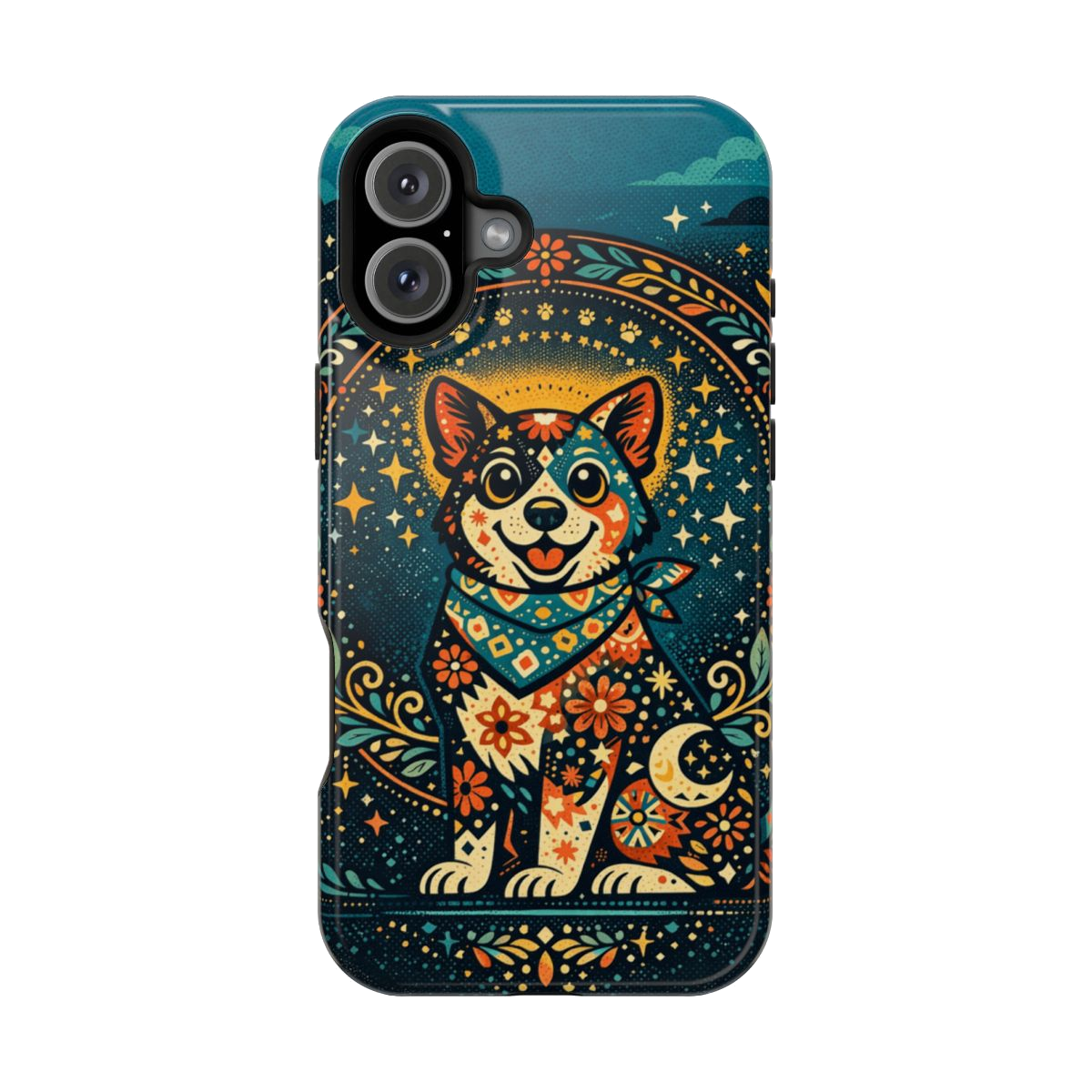 Playful Pup Illustration Magnetic Phone Case - iPhone 16 Plus