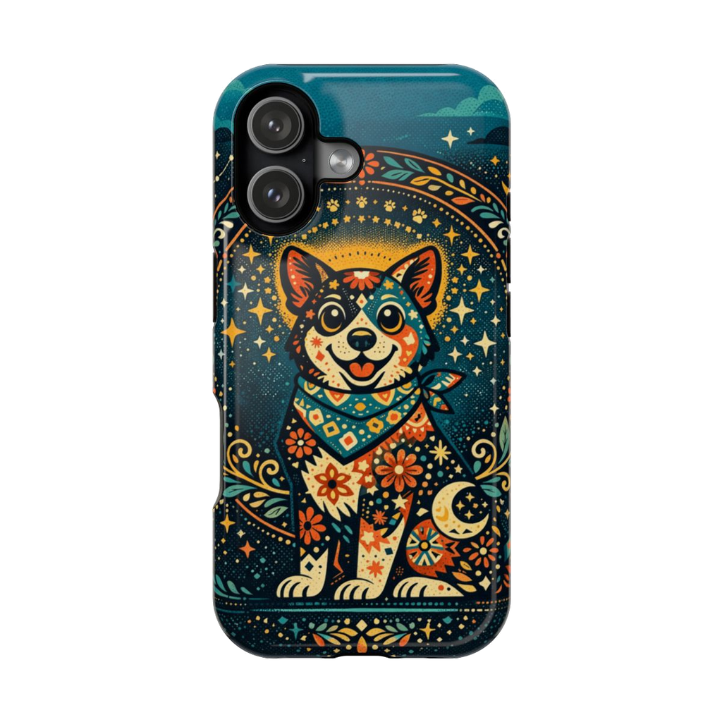 Playful Pup Illustration Magnetic Phone Case - iPhone 17