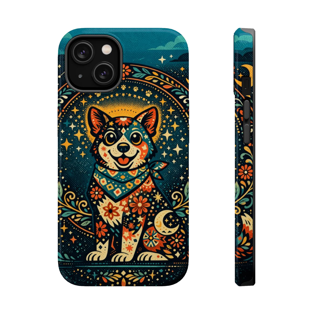 Playful Pup Illustration Magnetic Phone Case - iPhone 14