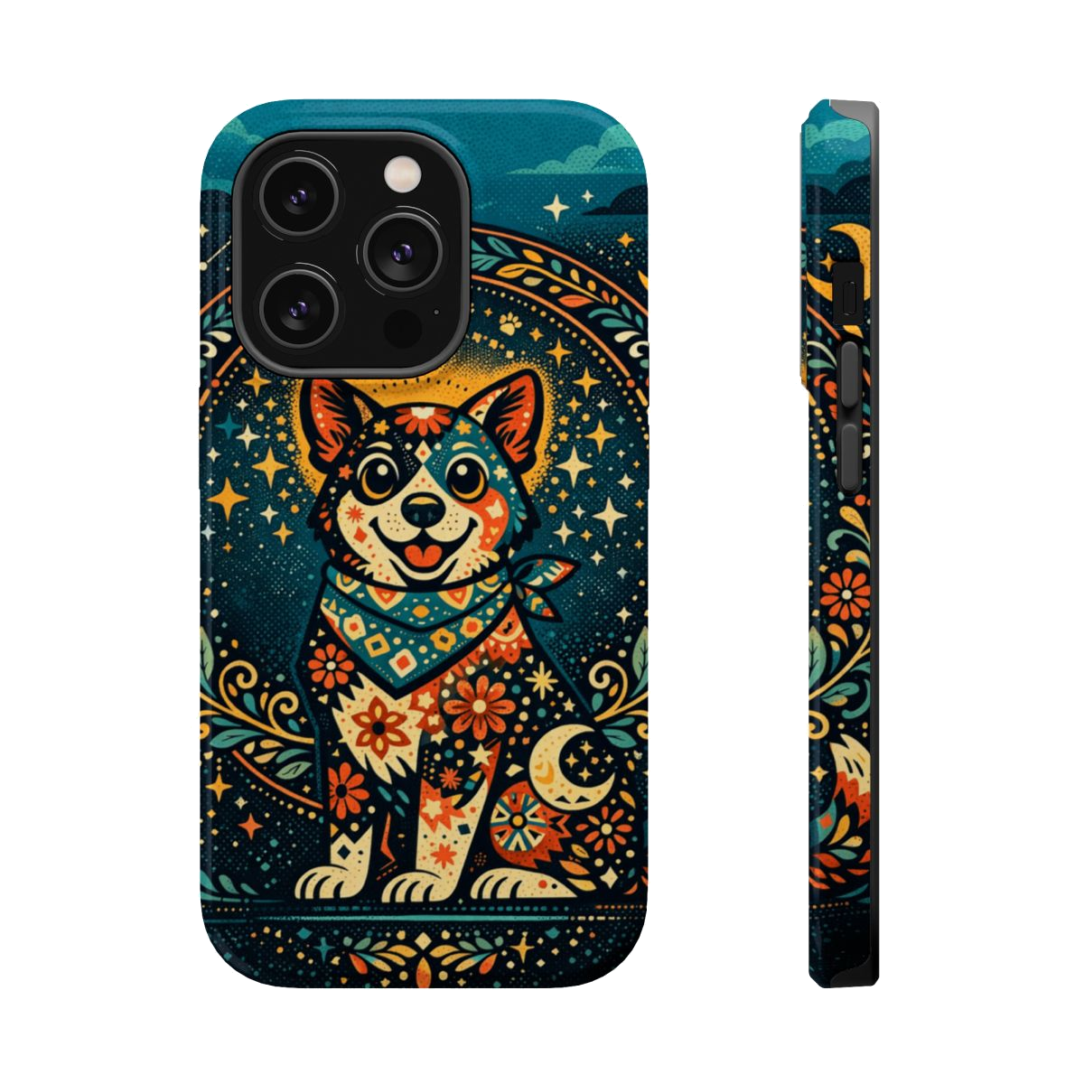 Playful Pup Illustration Magnetic Phone Case - iPhone 14 Pro