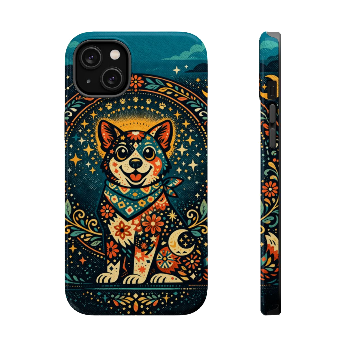 Playful Pup Illustration Magnetic Phone Case - iPhone 14 Plus