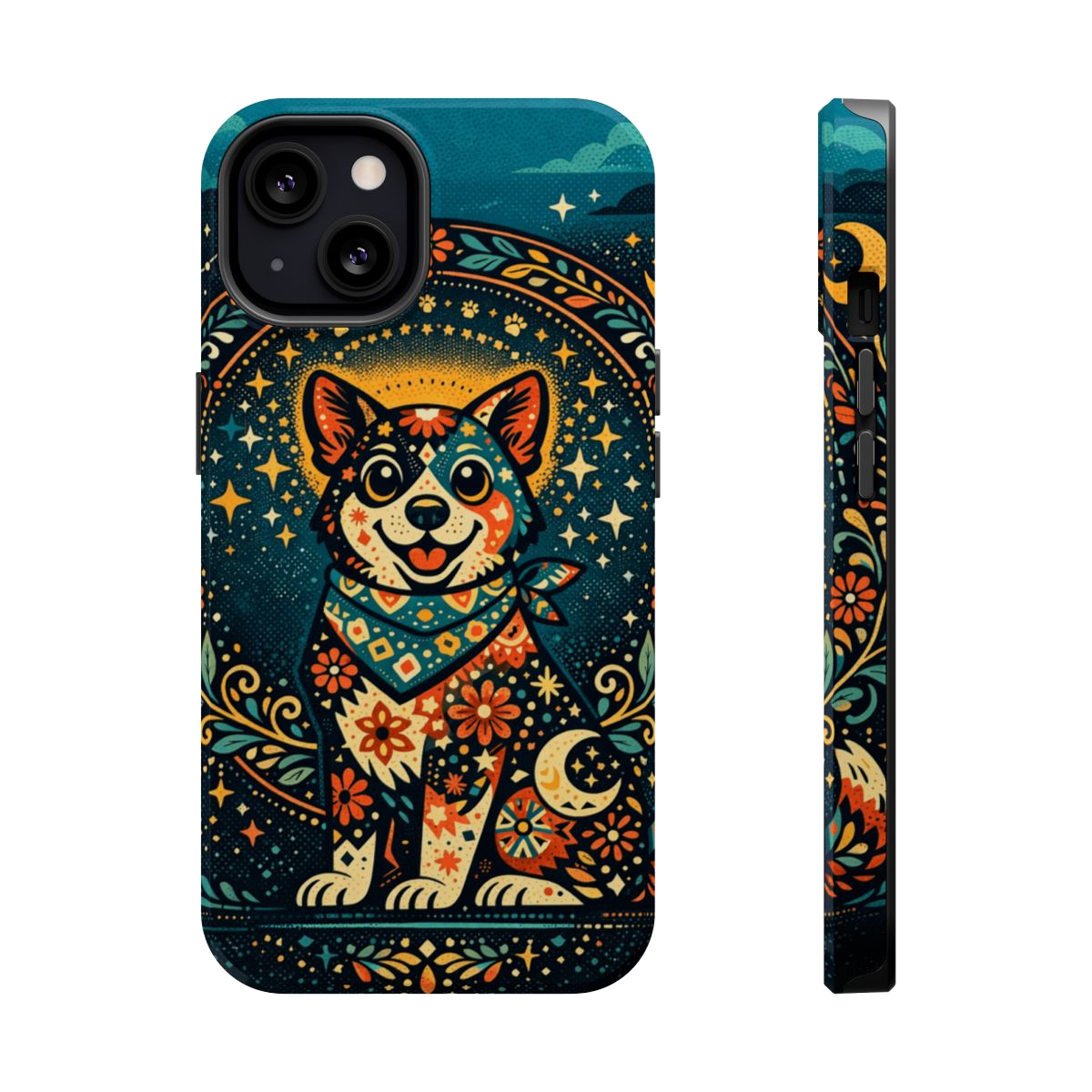 Playful Pup Illustration Magnetic Phone Case - iPhone 13