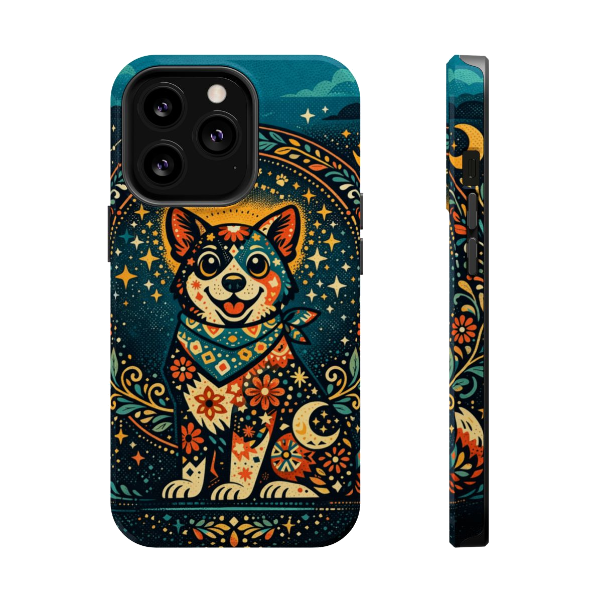 Playful Pup Illustration Magnetic Phone Case - iPhone 13 Pro