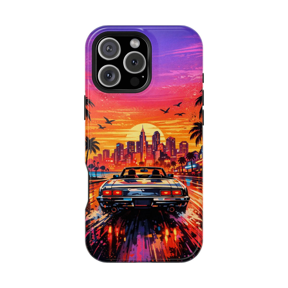 Neon Sunset Drive Magnetic Magnetic Phone Case - iPhone 16 Pro Max