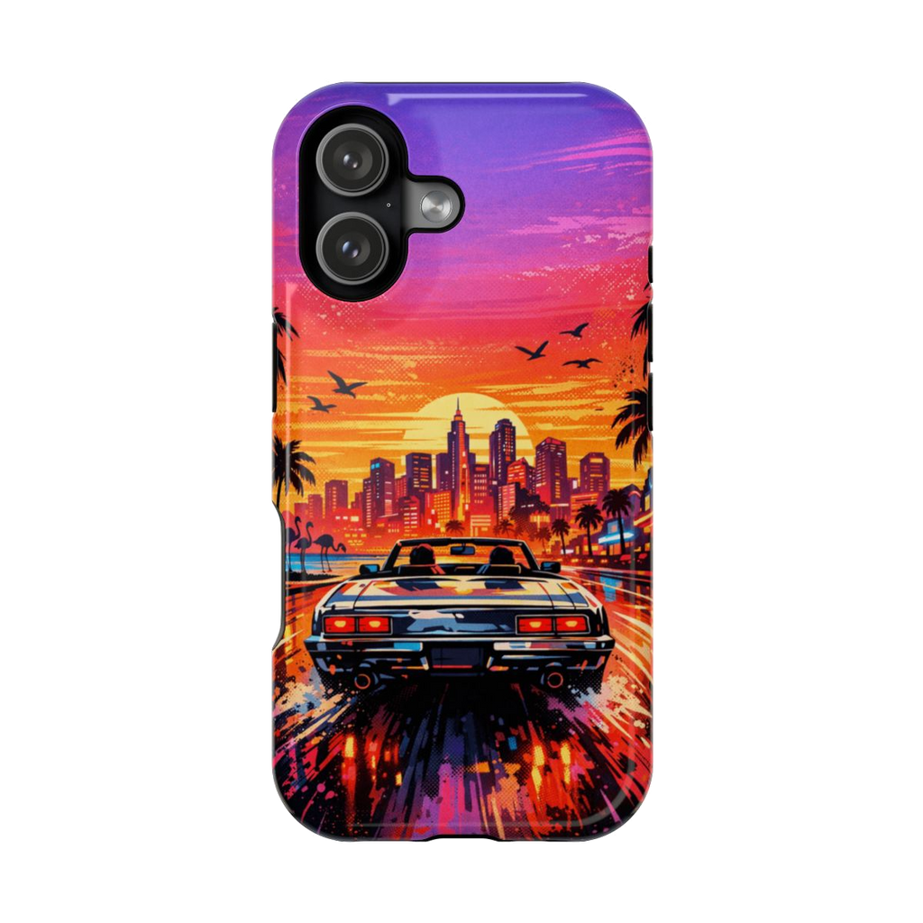 Neon Sunset Drive Magnetic Magnetic Phone Case - iPhone 17