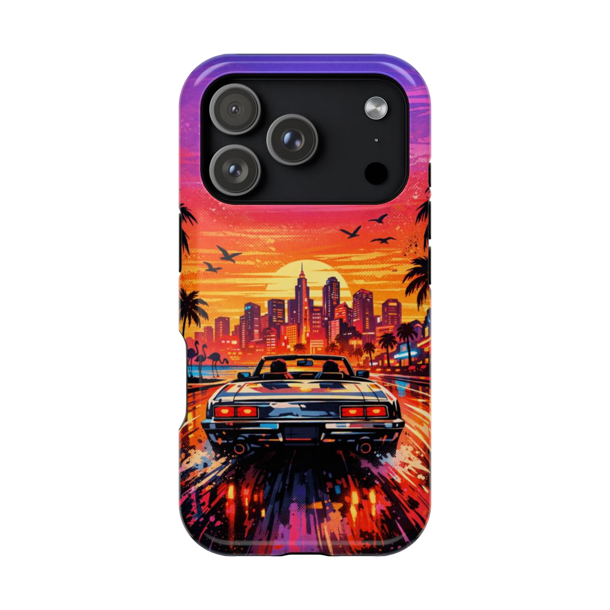 Neon Sunset Drive Magnetic Magnetic Phone Case - iPhone 17 Pro