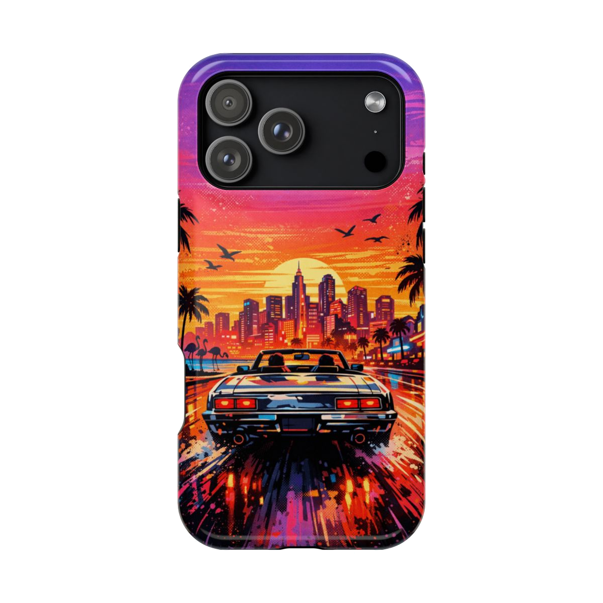 Neon Sunset Drive Magnetic Magnetic Phone Case - iPhone 17 Pro Max