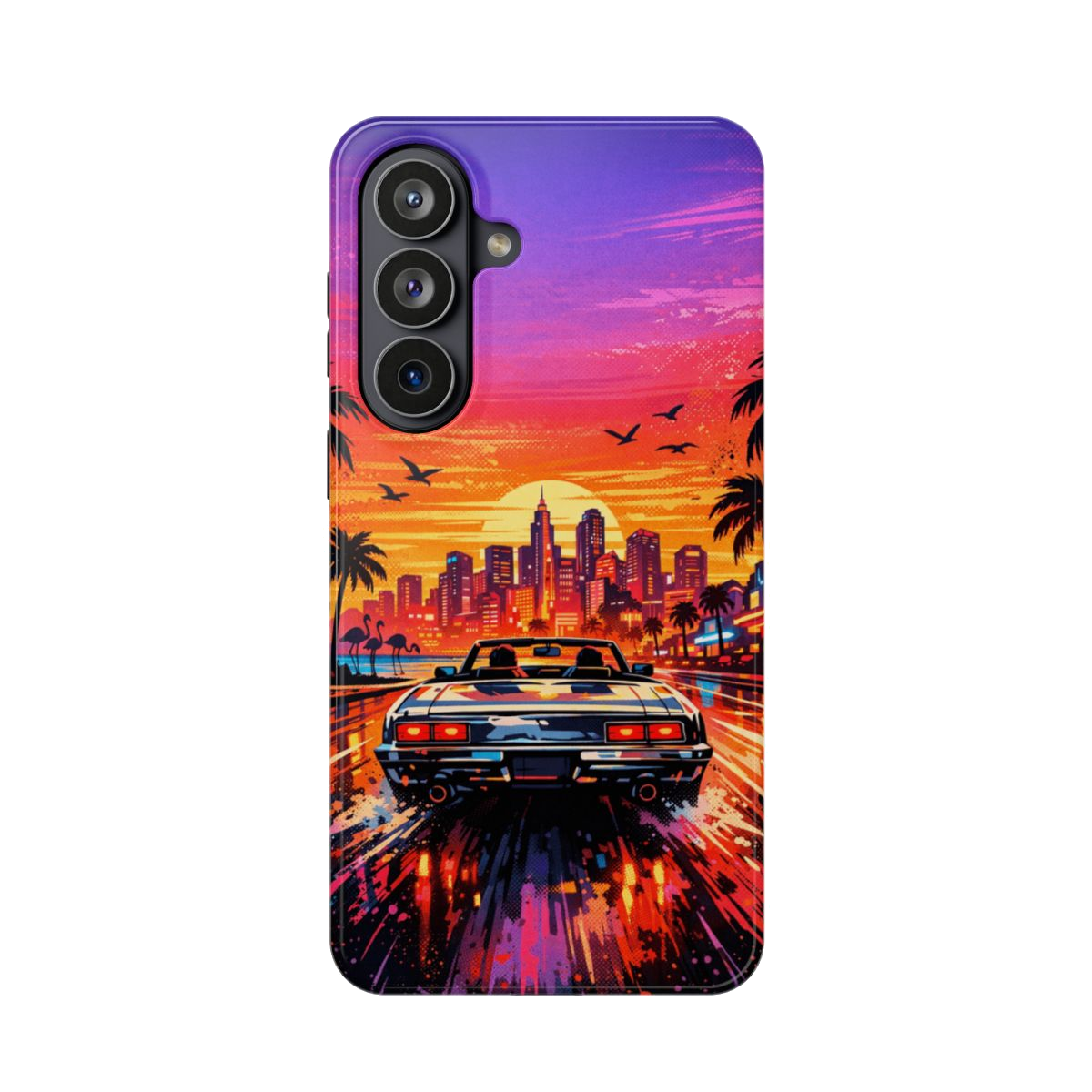 Neon Sunset Drive Magnetic Magnetic Phone Case - Samsung Galaxy S26 Plus
