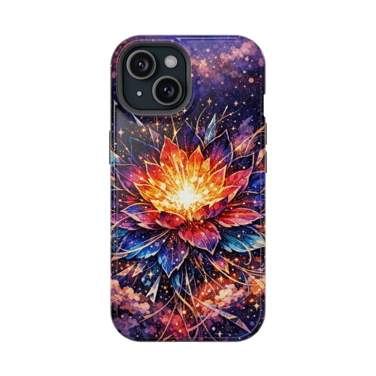 Cosmic Bloom Art Magnetic Magnetic Phone Case - iPhone 15