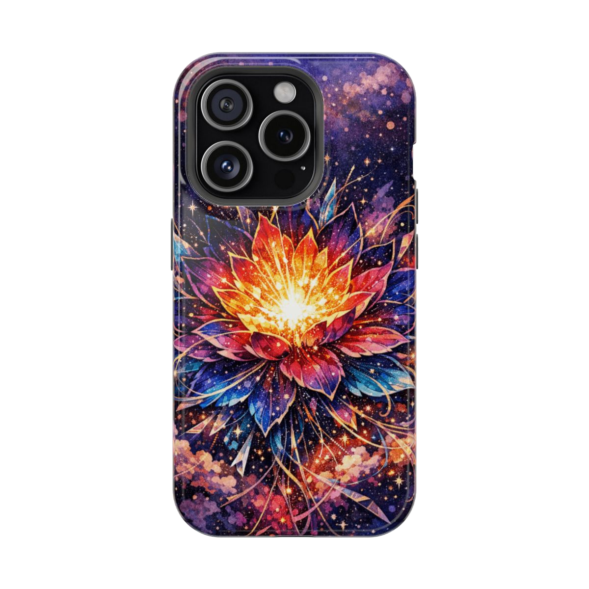 Cosmic Bloom Art Magnetic Magnetic Phone Case - iPhone 15 Pro