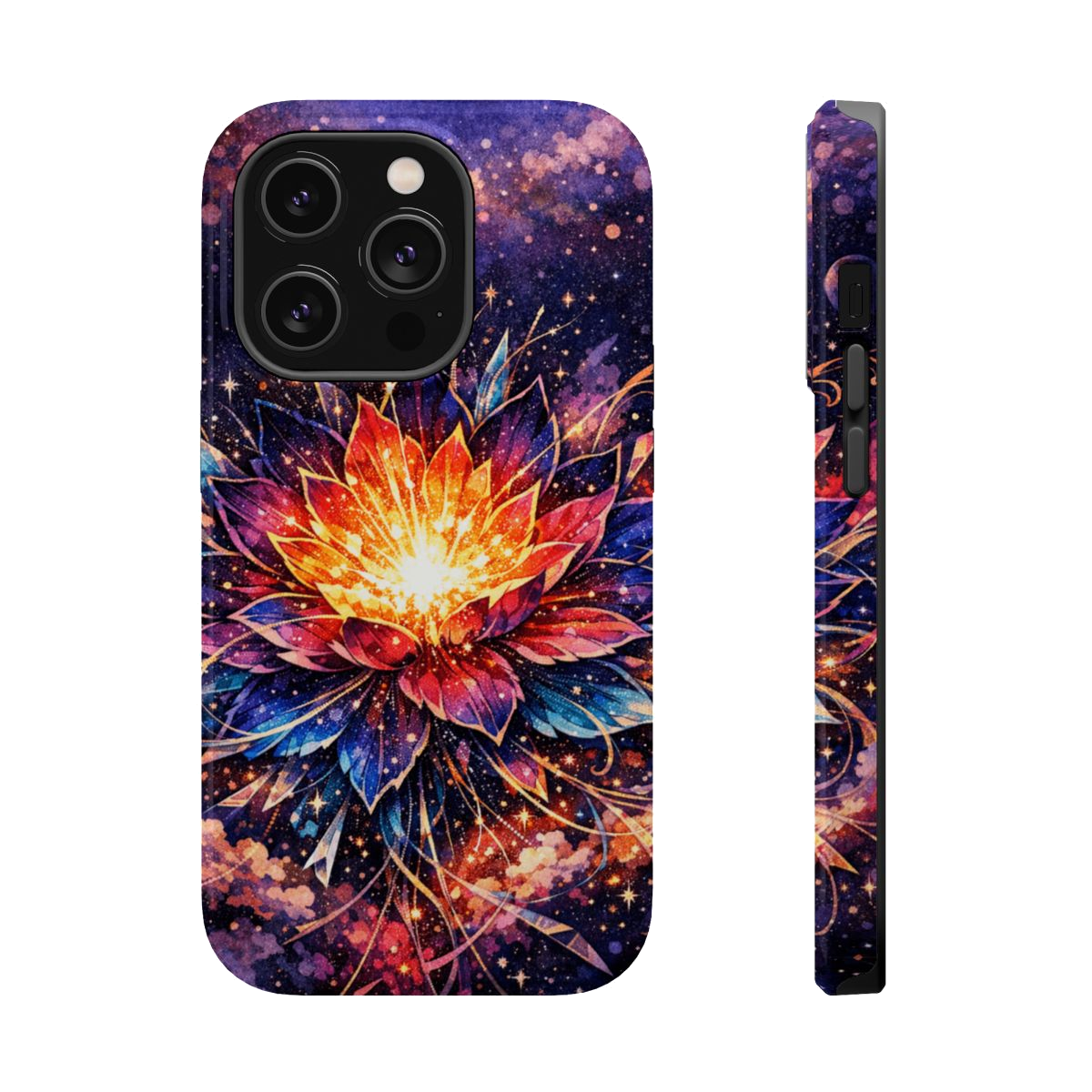 Cosmic Bloom Art Magnetic Magnetic Phone Case - iPhone 14 Pro
