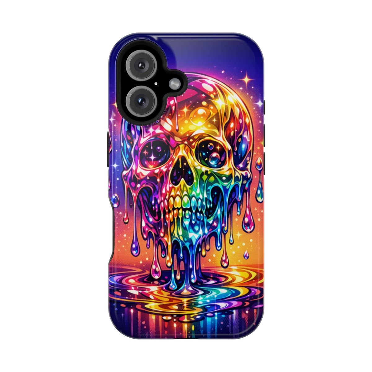 Prismatic Skull Drip Magnetic Phone Case - iPhone 16