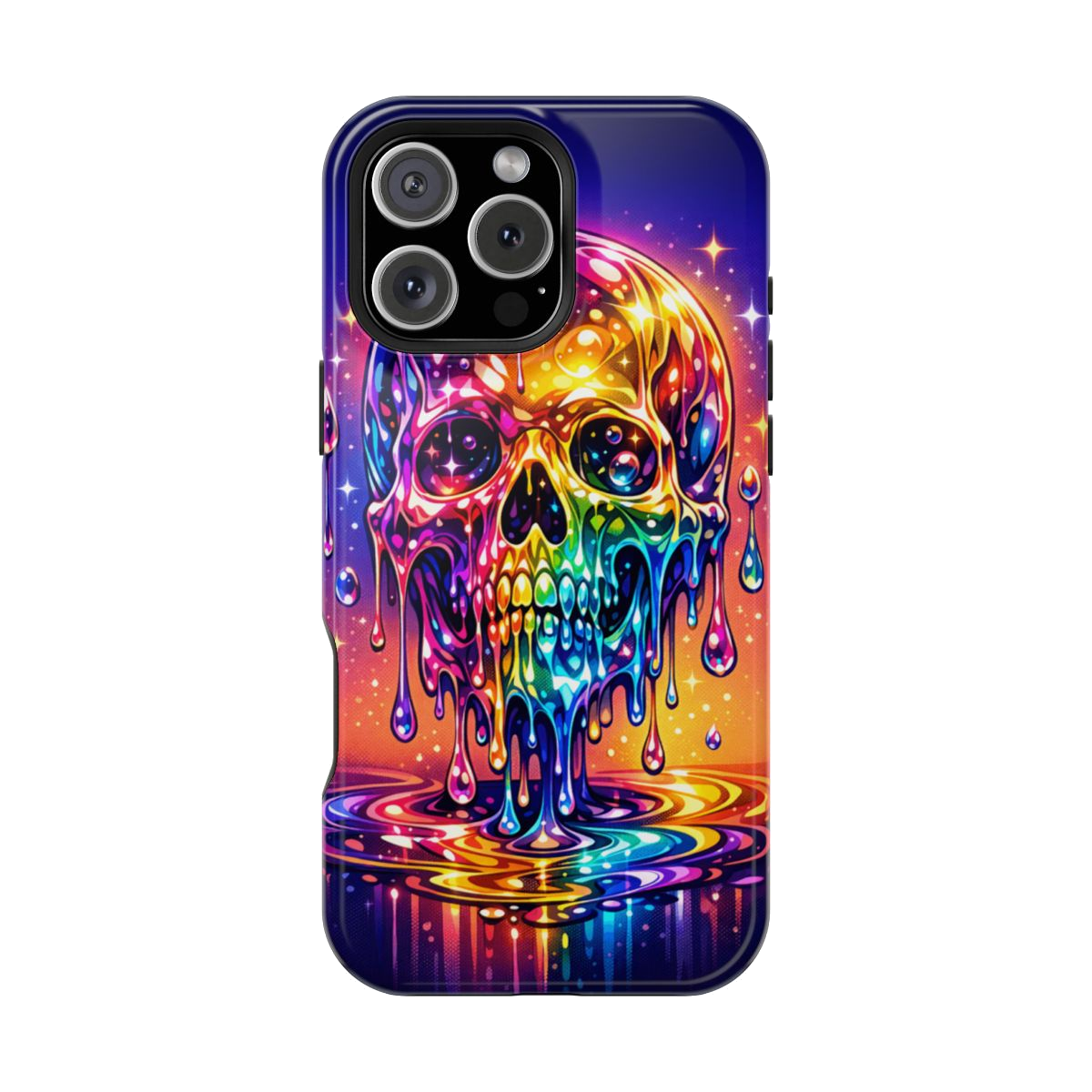 Prismatic Skull Drip Magnetic Phone Case - iPhone 16 Pro Max