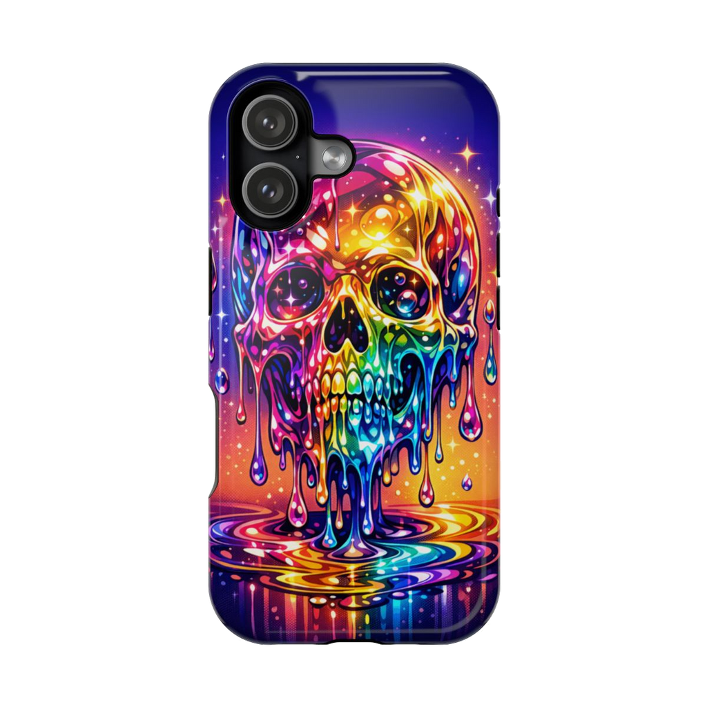 Prismatic Skull Drip Magnetic Phone Case - iPhone 17