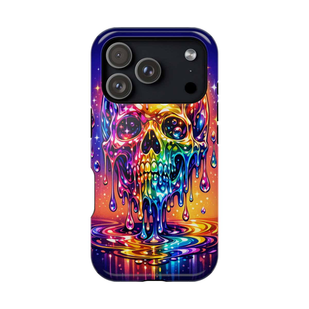 Prismatic Skull Drip Magnetic Phone Case - iPhone 17 Pro