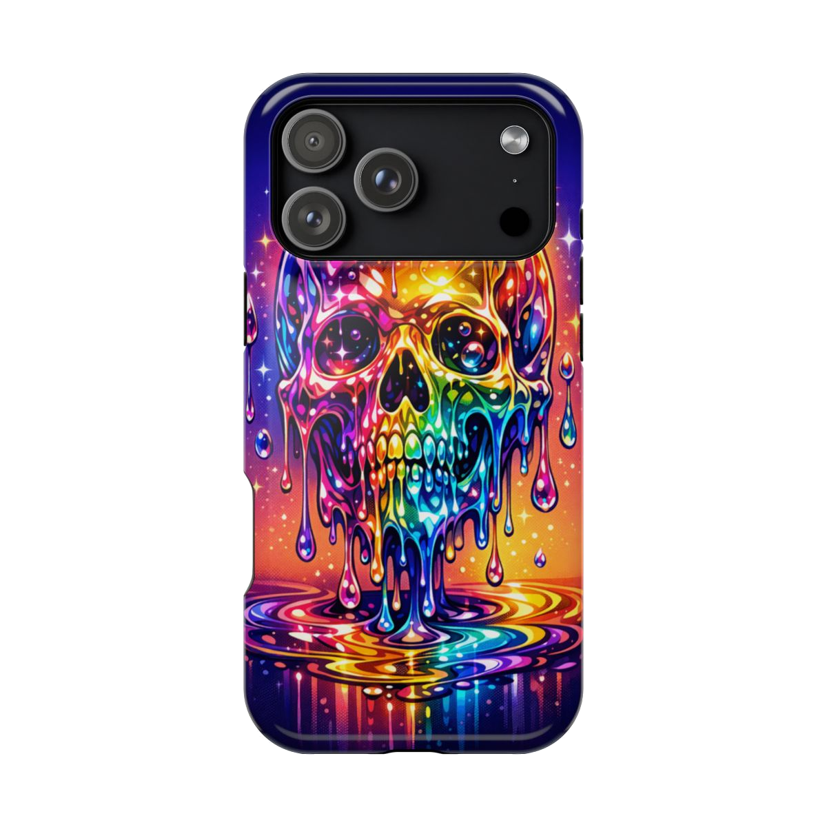 Prismatic Skull Drip Magnetic Phone Case - iPhone 17 Pro Max