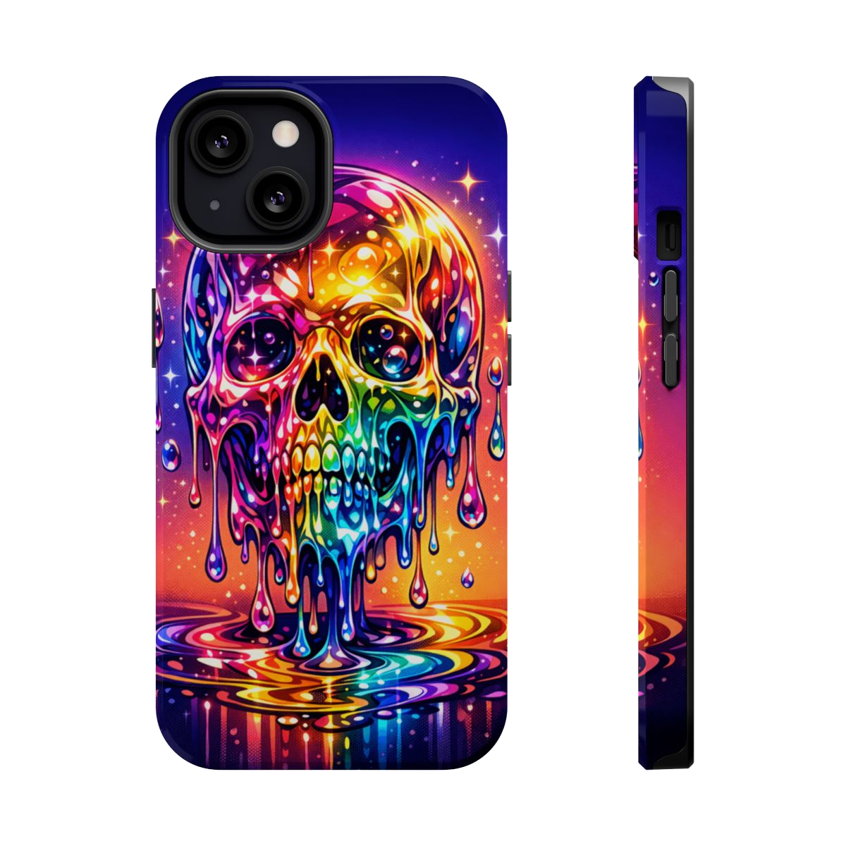 Prismatic Skull Drip Magnetic Phone Case - iPhone 13