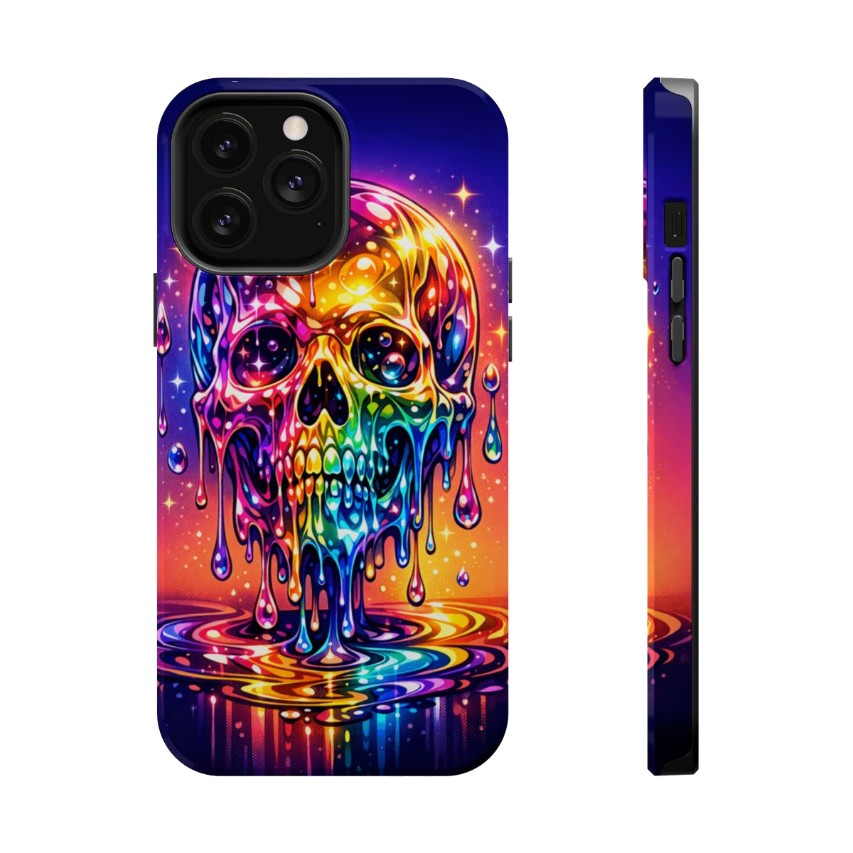Prismatic Skull Drip Magnetic Phone Case - iPhone 13 Pro Max