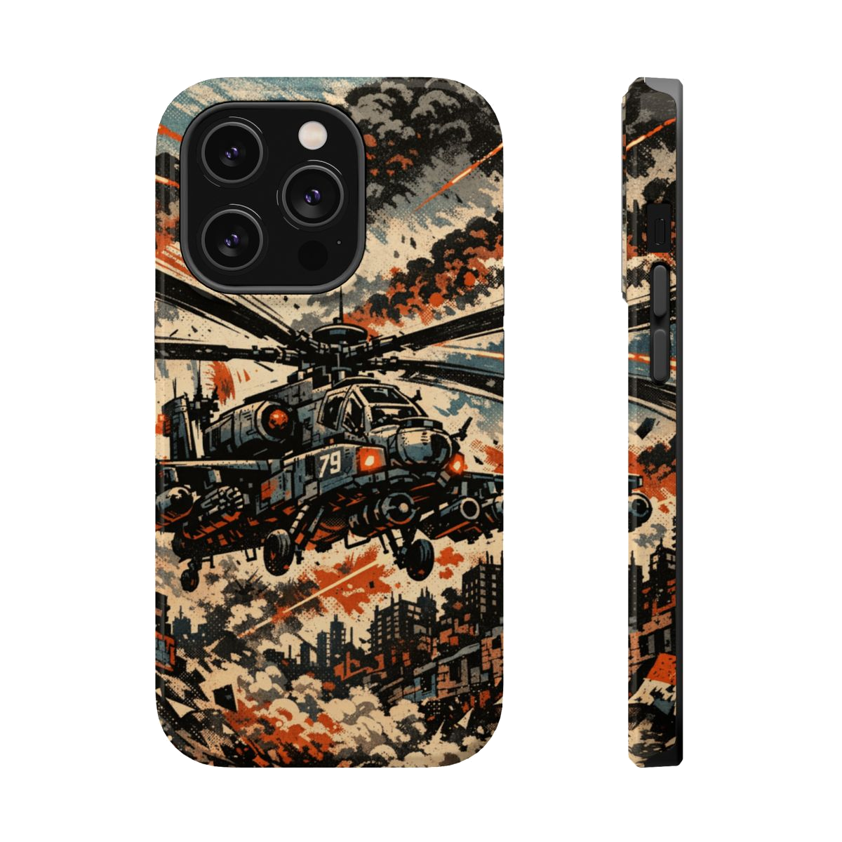 Helicopter Combat Magnetic Phone Case - iPhone 14 Pro