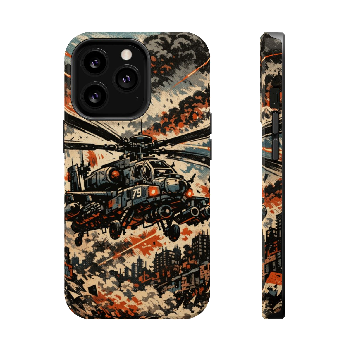 Helicopter Combat Magnetic Phone Case - iPhone 13 Pro
