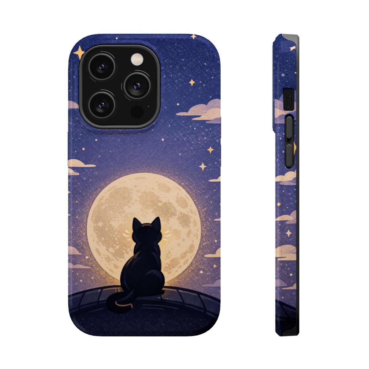 Full Moon Feline  Magnetic Phone Case - iPhone 14 Pro