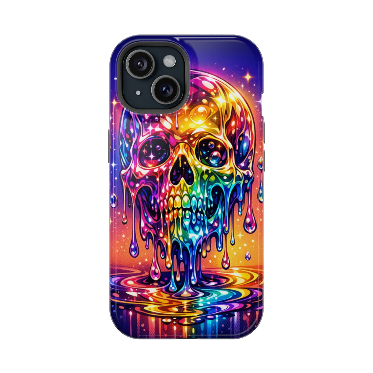Prismatic Skull Drip Phone Case - iPhone 15