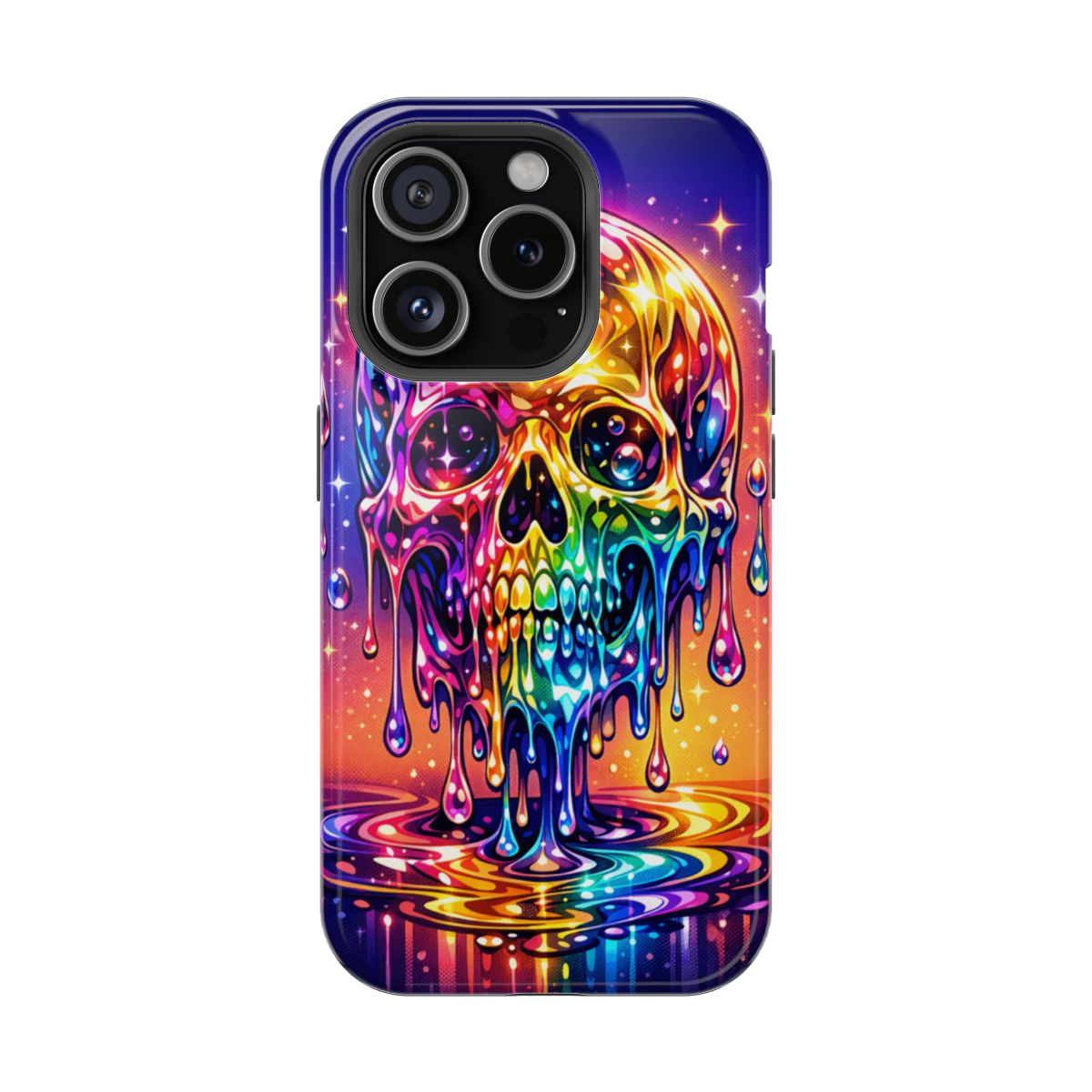 Prismatic Skull Drip Phone Case - iPhone 15 Pro