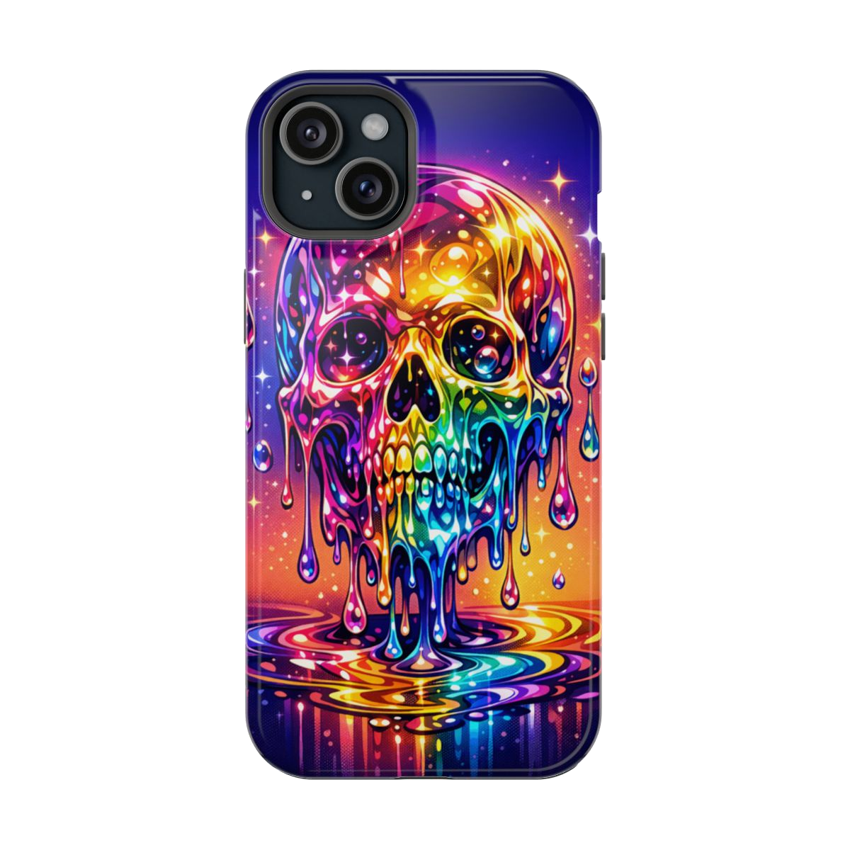 Prismatic Skull Drip Phone Case - iPhone 15 Plus